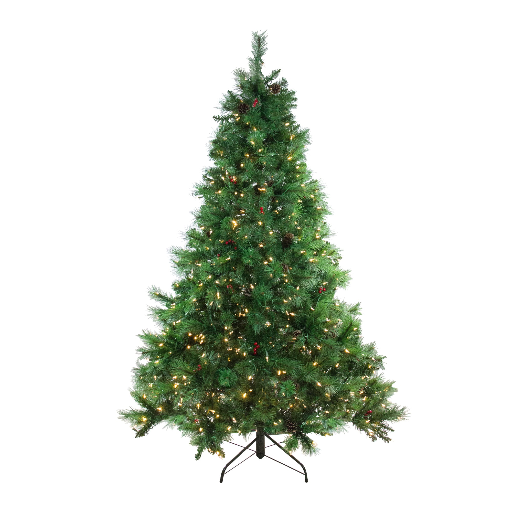6.5ft. Pre-Lit Denali Mixed Pine Artificial Christmas Tree, Multicolor Dual LED Lights