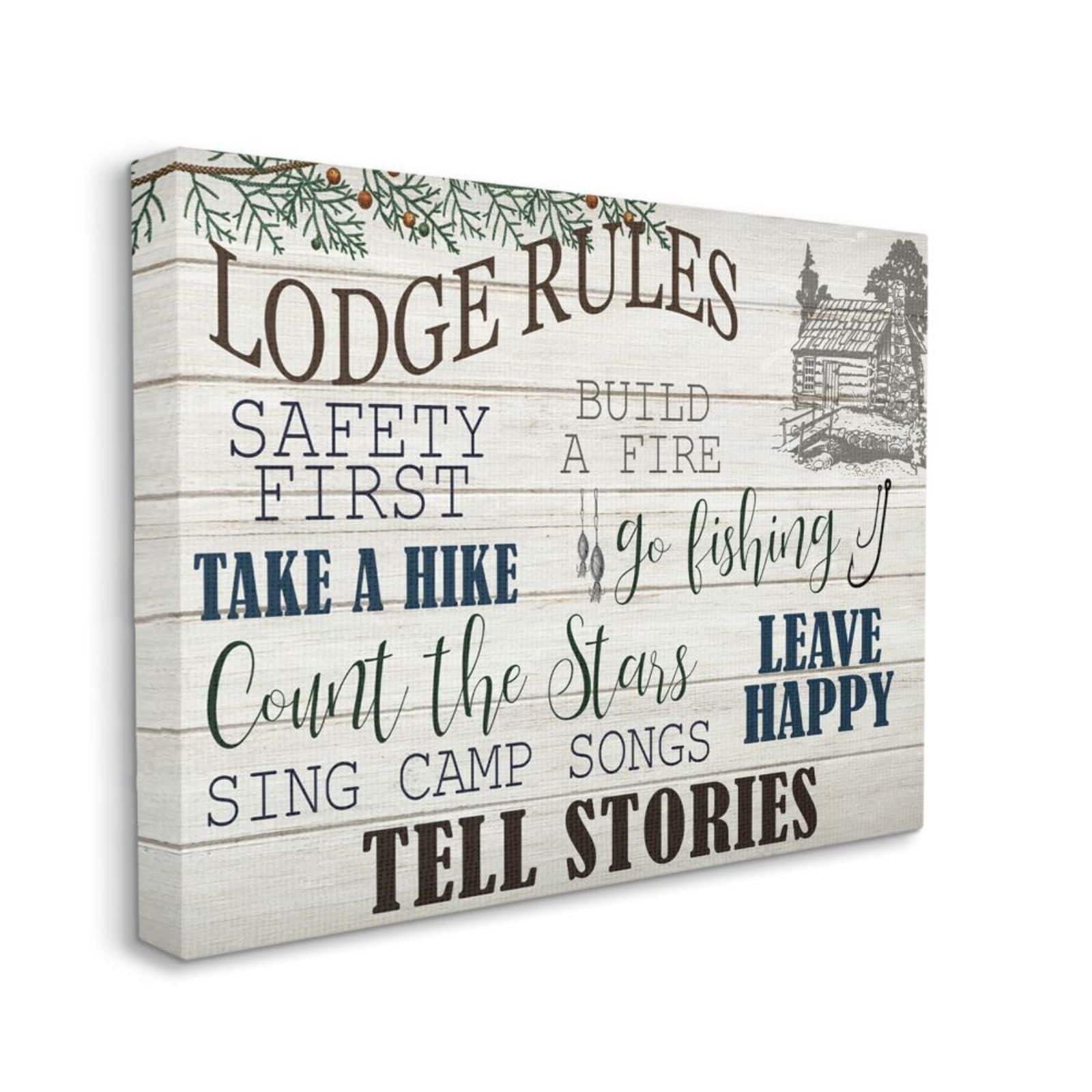 Stupell Industries Lodge Rules Cabin Wall Art