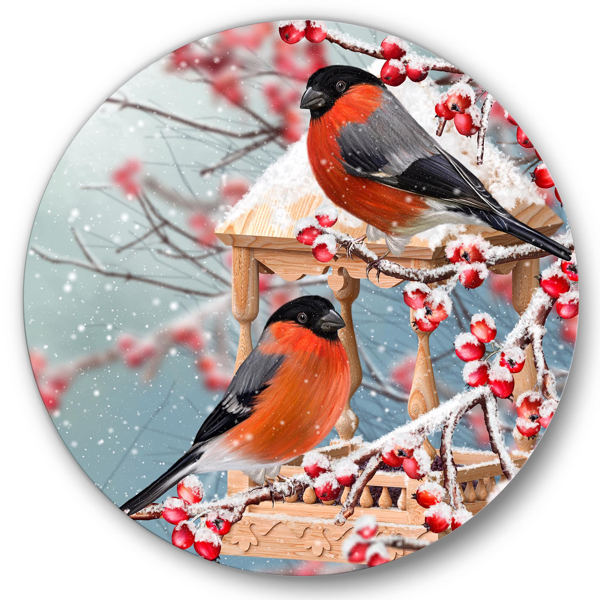 Designart - Two Tits Sit On A Snow-Covered Branch