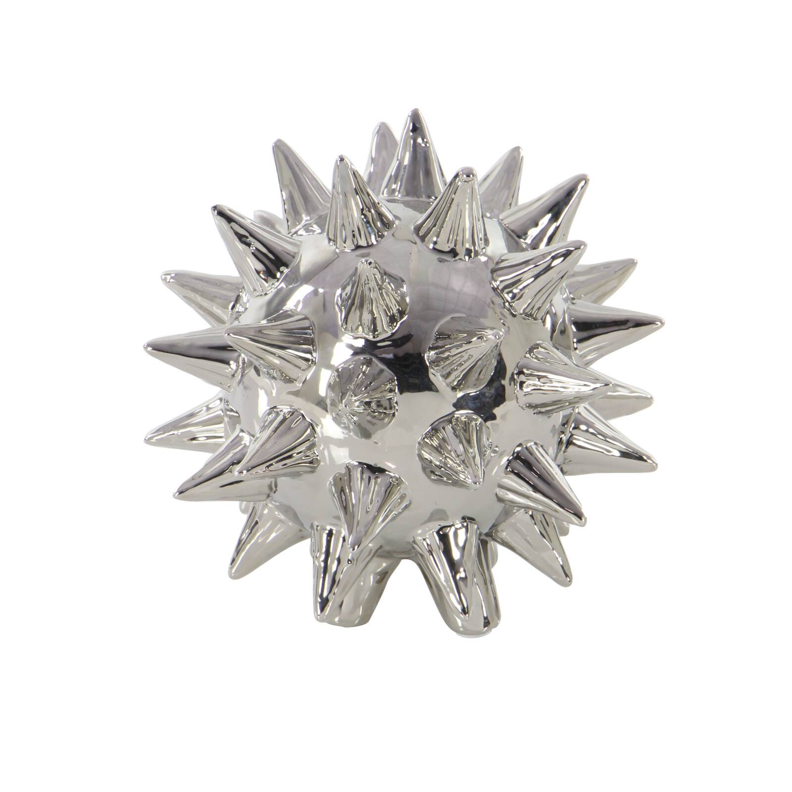Silver Porcelain Glam Geometric Sculpture Set