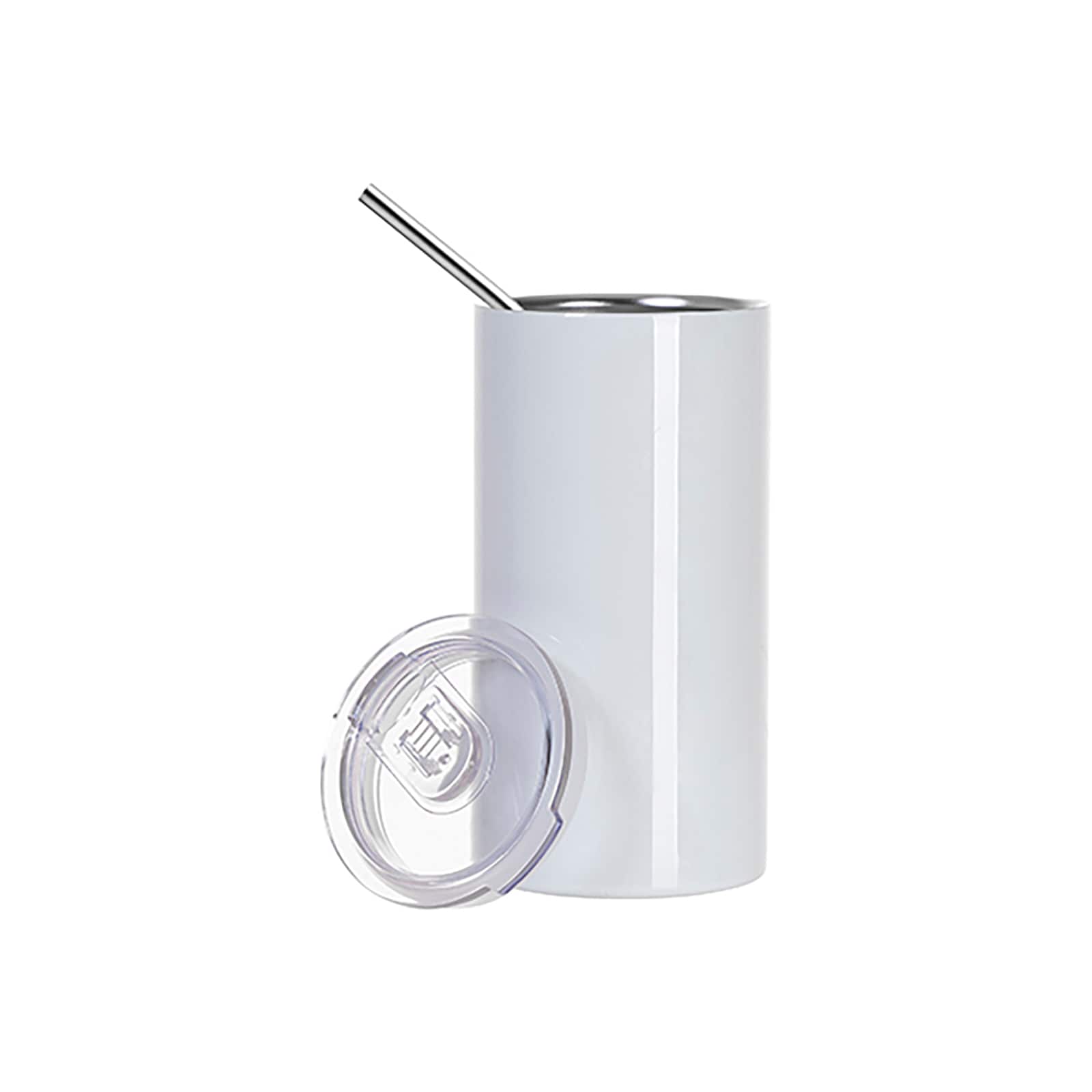 Craft Express 4ct. 20oz. White Stainless Steel Mug with Slide Lid