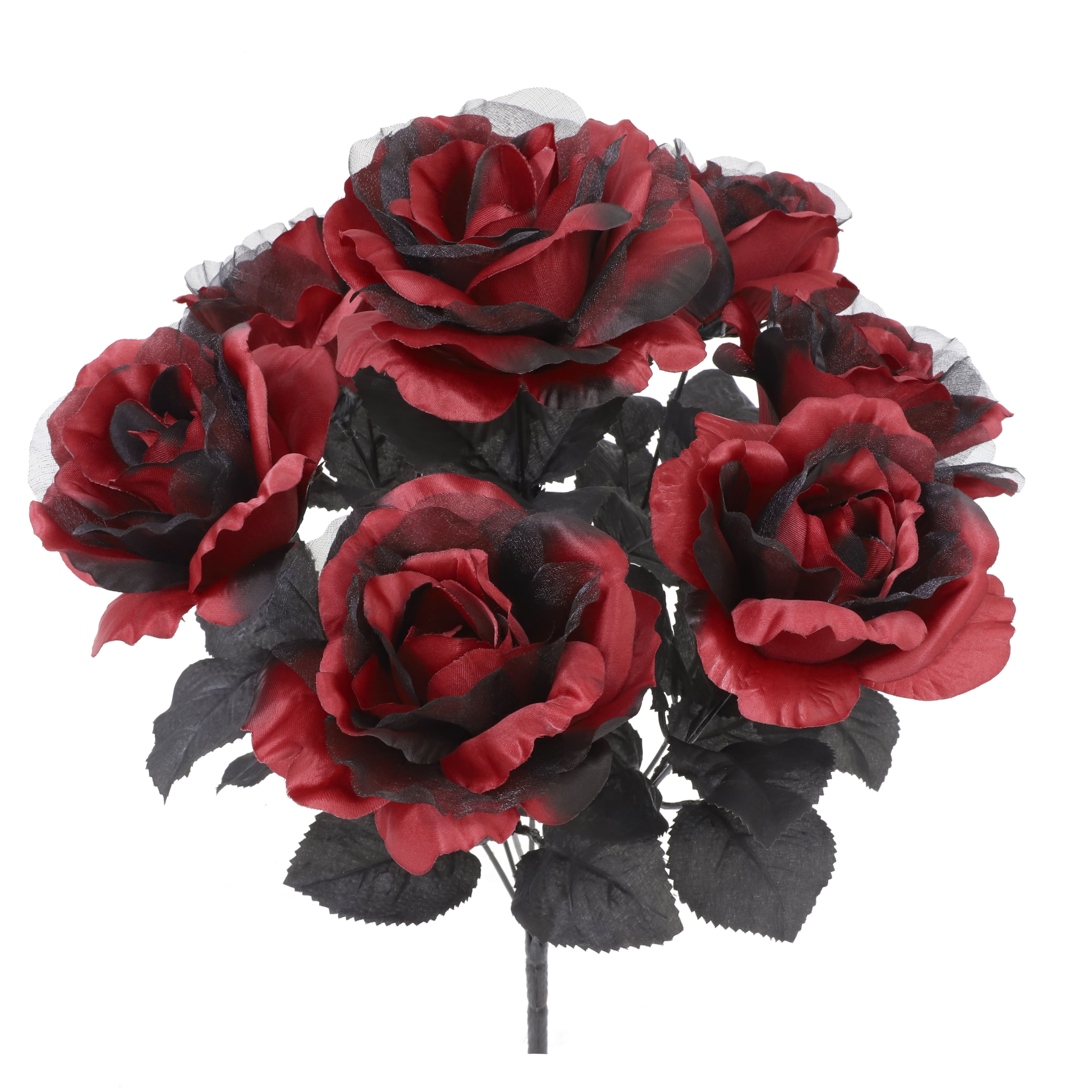 17.5&#x22; Red &#x26; Sheer Black Rose Bush by Ashland&#xAE;