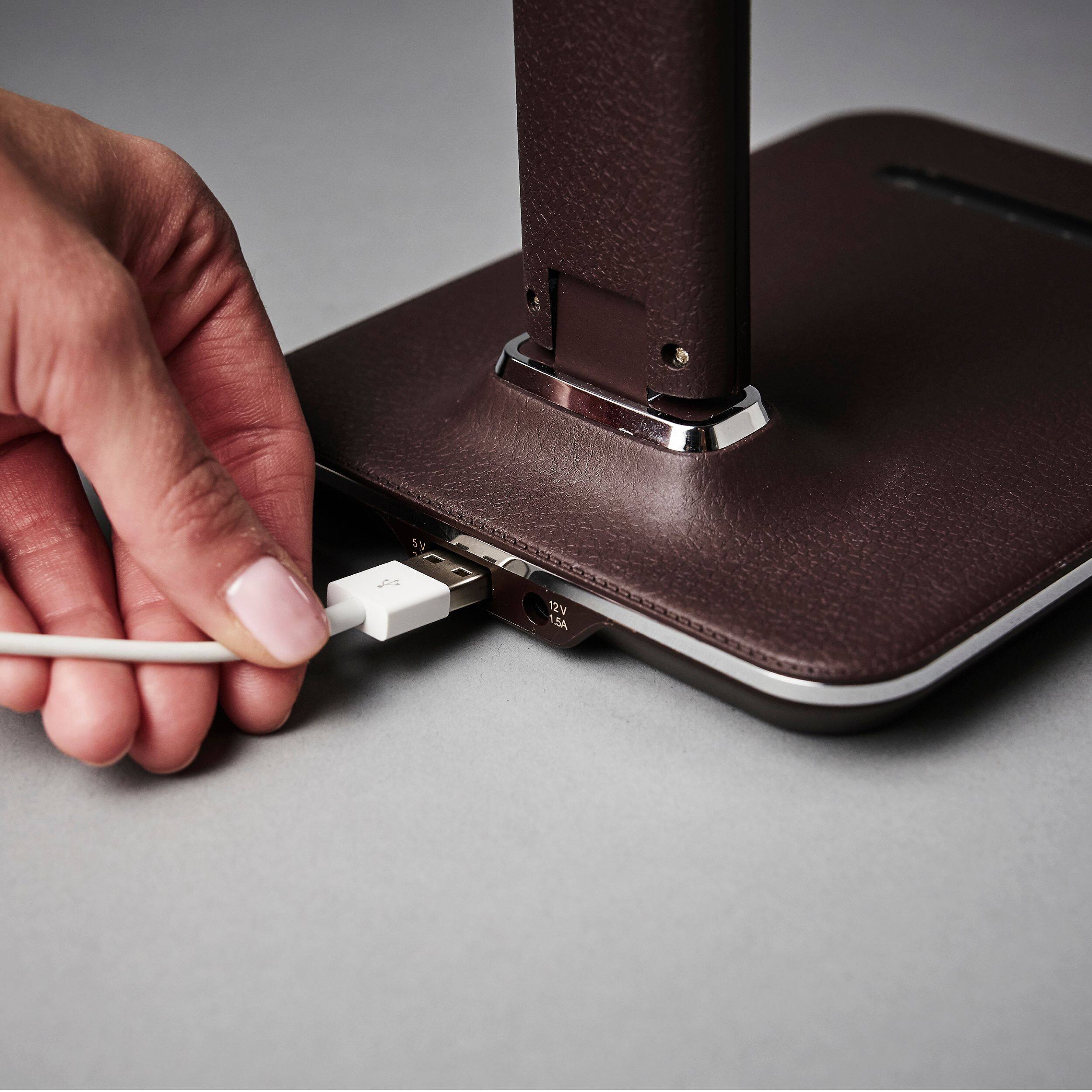 OttLite Wellness Series 14.75" Brown Renew LED Desk Lamp