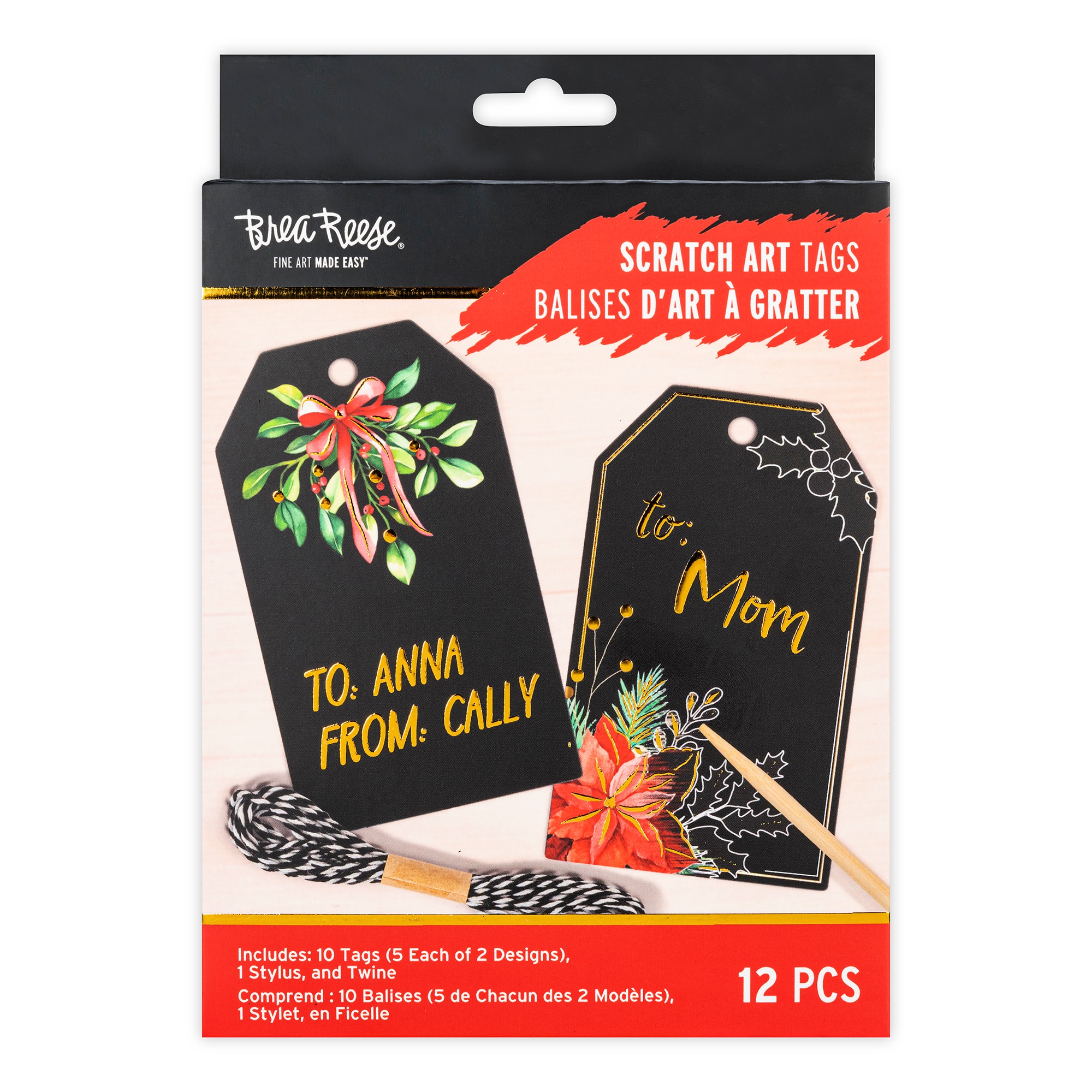 Brea Reese&#x2122; Holiday Floral Scratch Art Tags