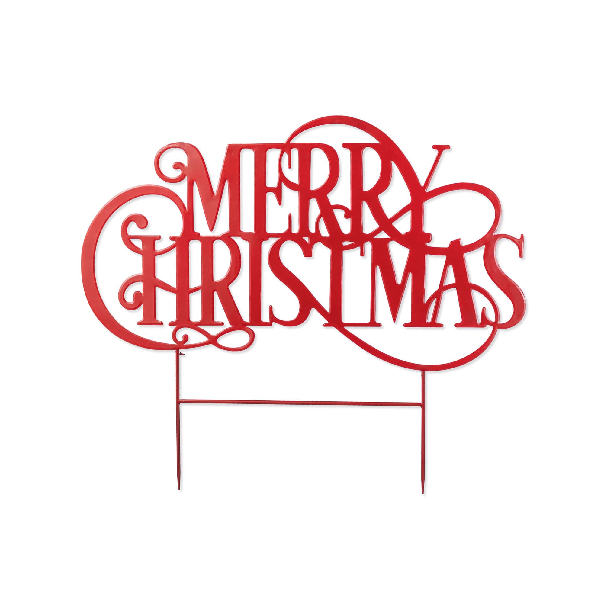 Glitzhome&#xAE; 36&#x22; Oversized Metal Christmas &#x22;MERRY CHRISTMAS&#x22; Yard Stake