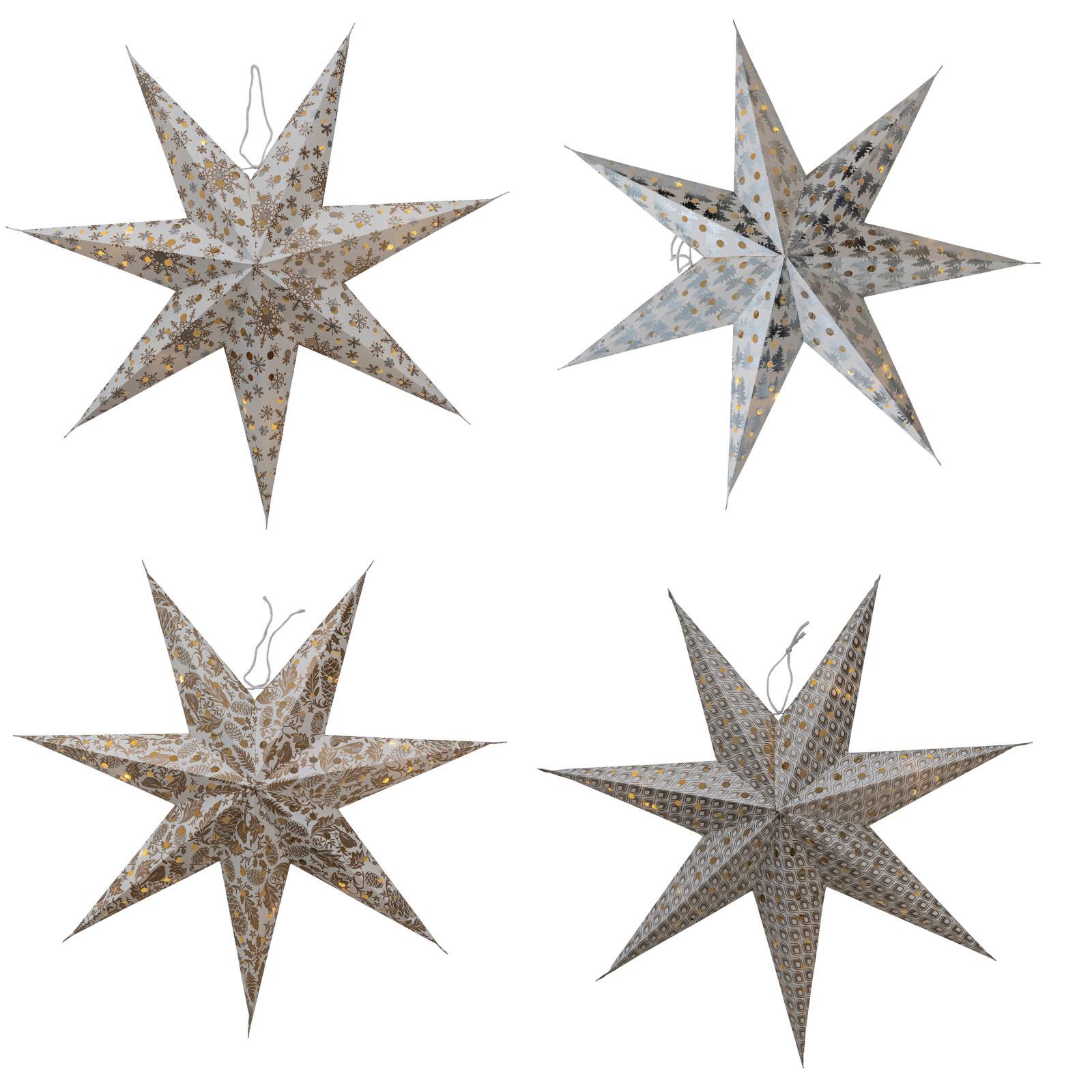 Hello Honey&#xAE; 24&#x22; Paper Star Ornament Set with LED Lights
