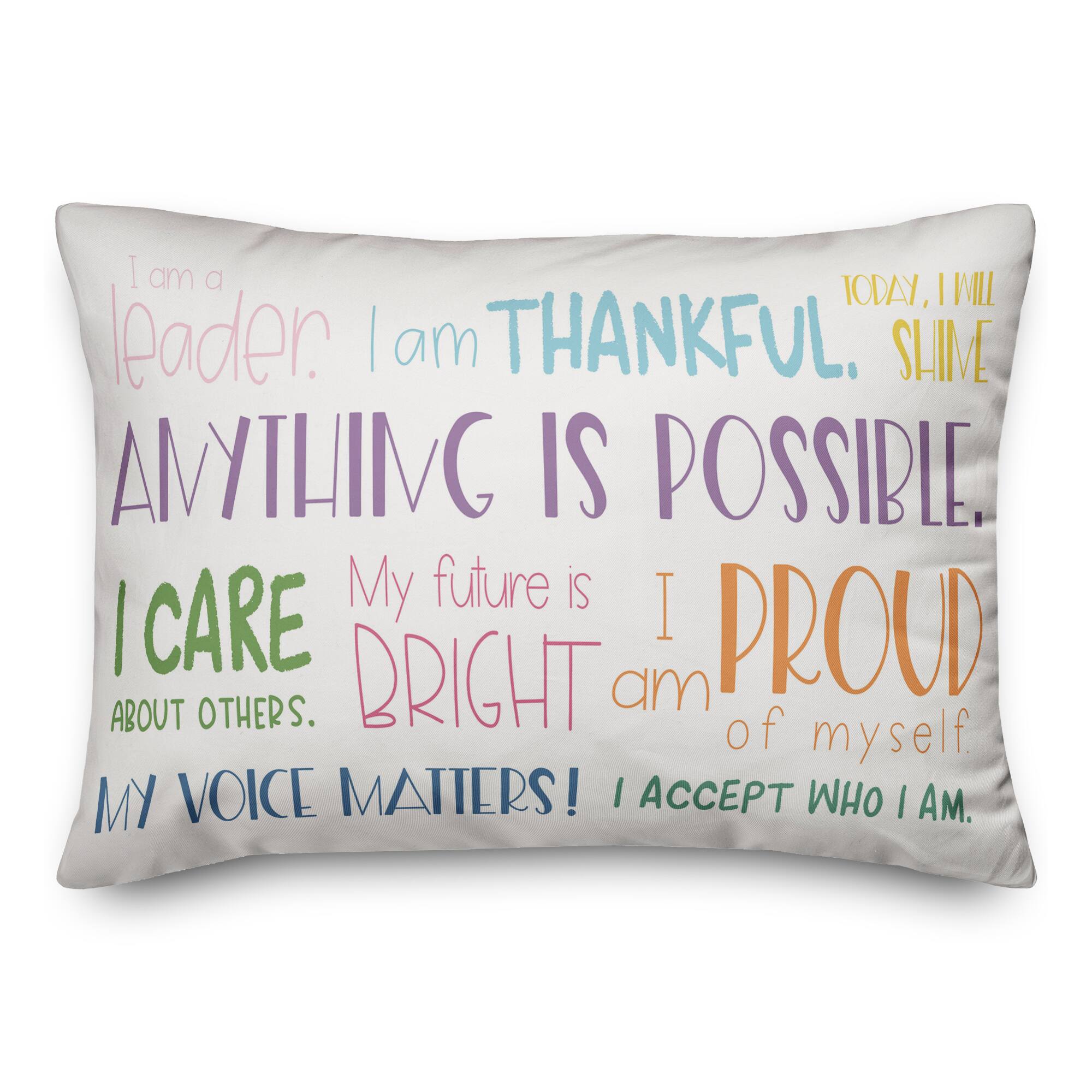 I Am Words 14" x 20" Throw Pillow
