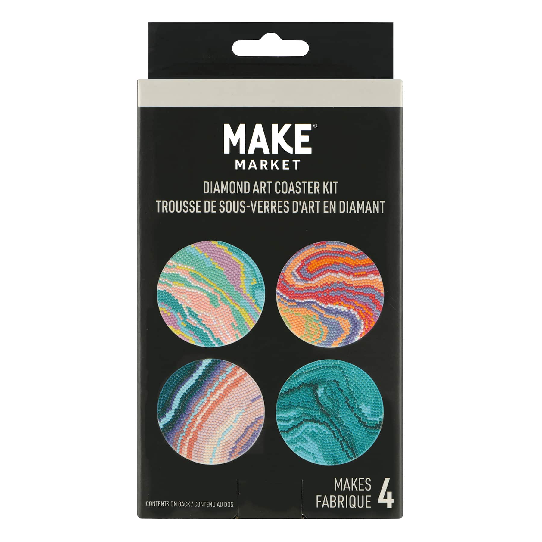 Round Marbled Diamond Art Coaster Kit by Make Market®