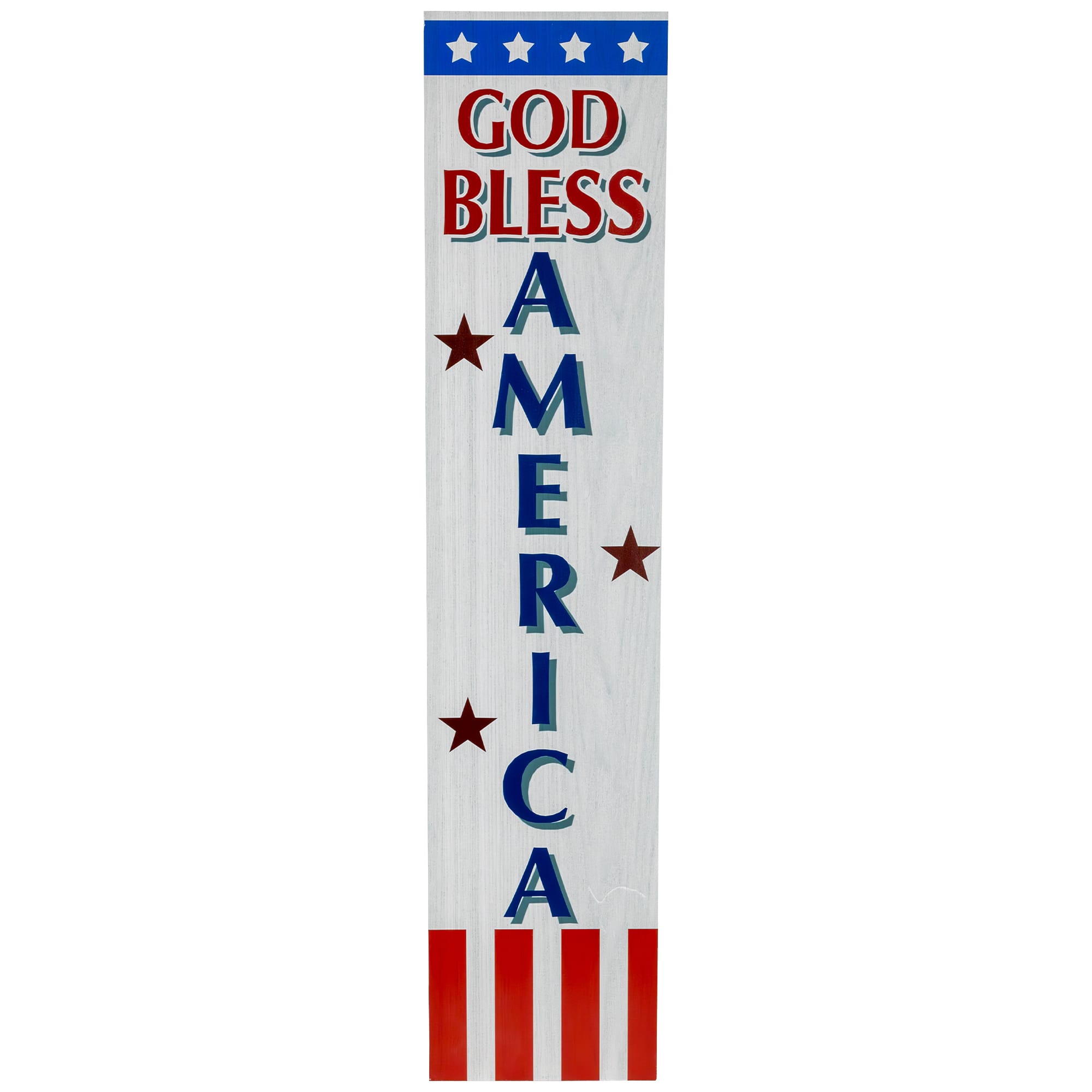 36" Stars & Stripes God Bless America Patriotic Wood Wall Sign