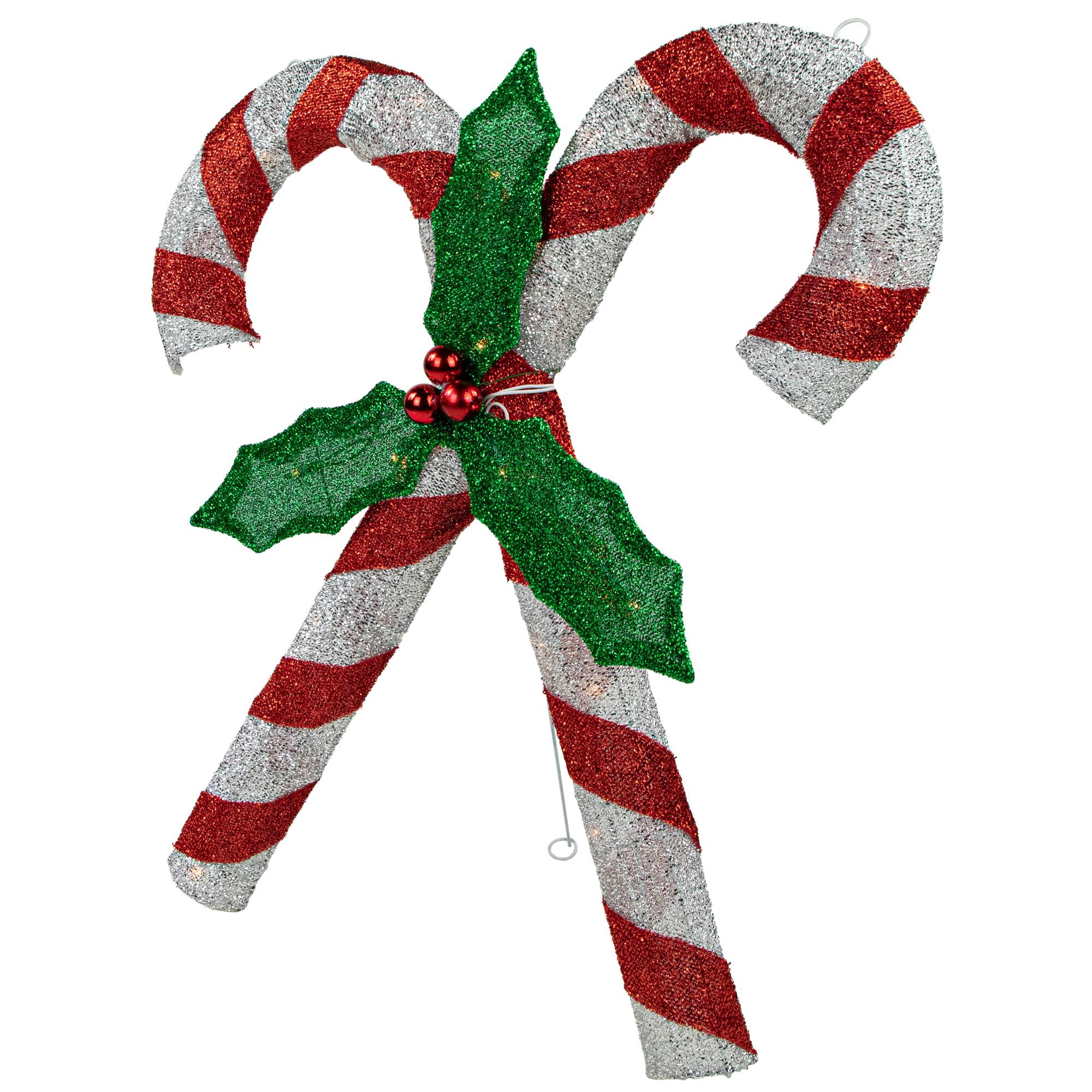 26" Red & White Lighted Double Candy Cane Outdoor Christmas Décor