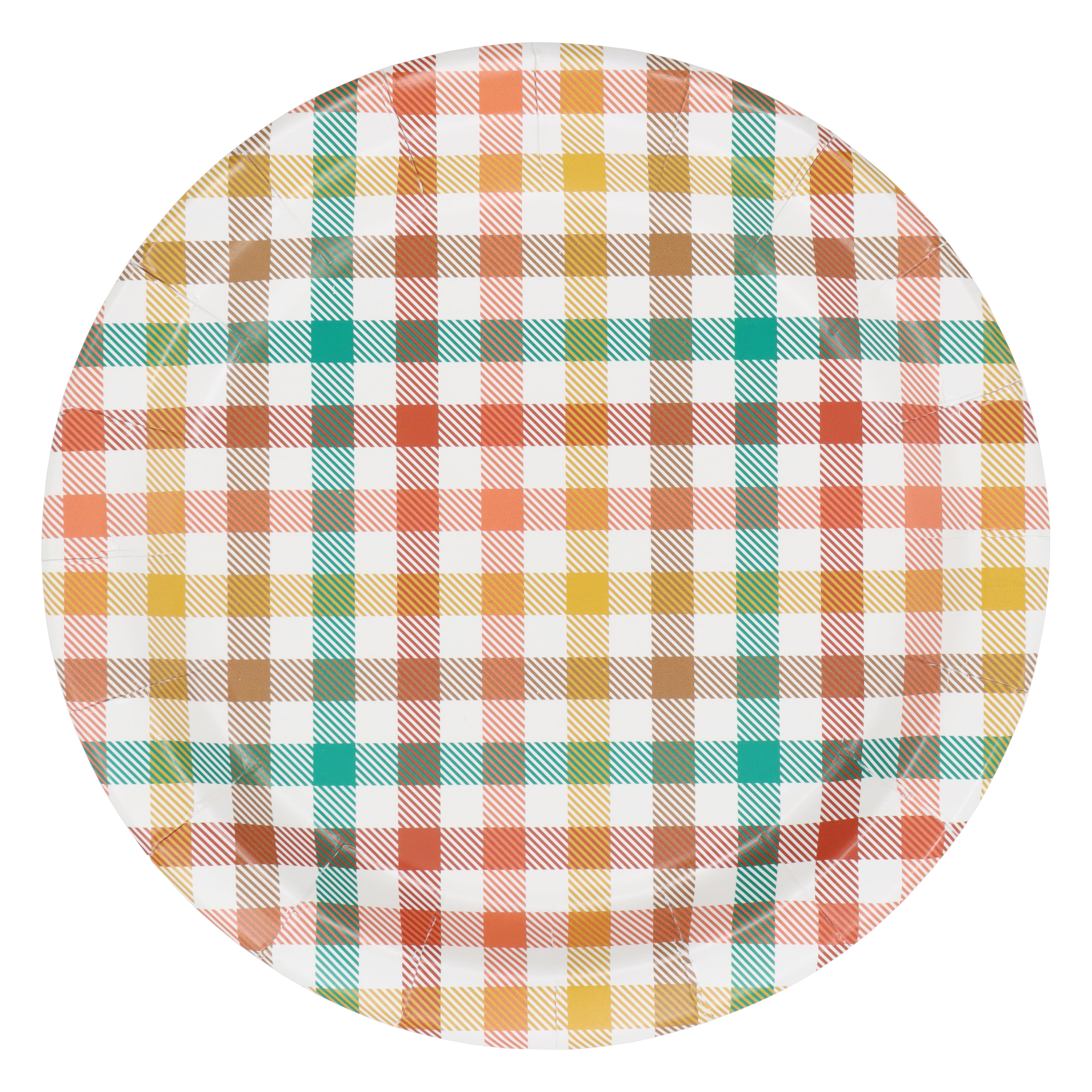 7&#x22; Thanksgiving Plaid Paper Plates, 12ct. by Celebrate It&#x2122;