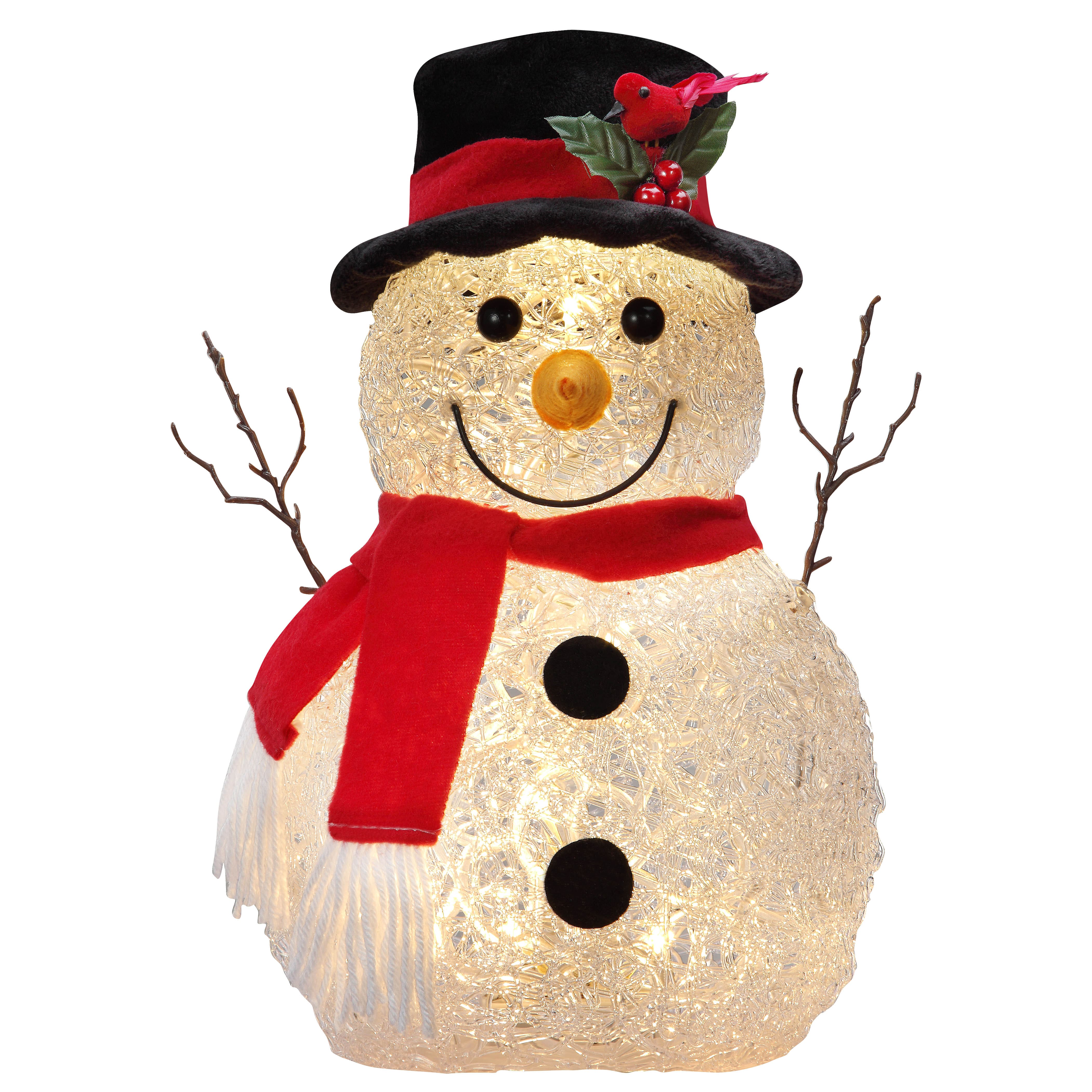 Haute Decor 14&#x22; Happy Snowman Pre-Lit LED Tabletop D&#xE9;cor