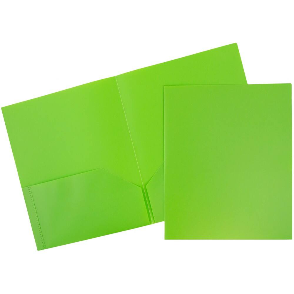 JAM Paper 9.5&#x22; x 11.5&#x22; Assorted Plastic 2 Pocket POP Folders, 6ct.