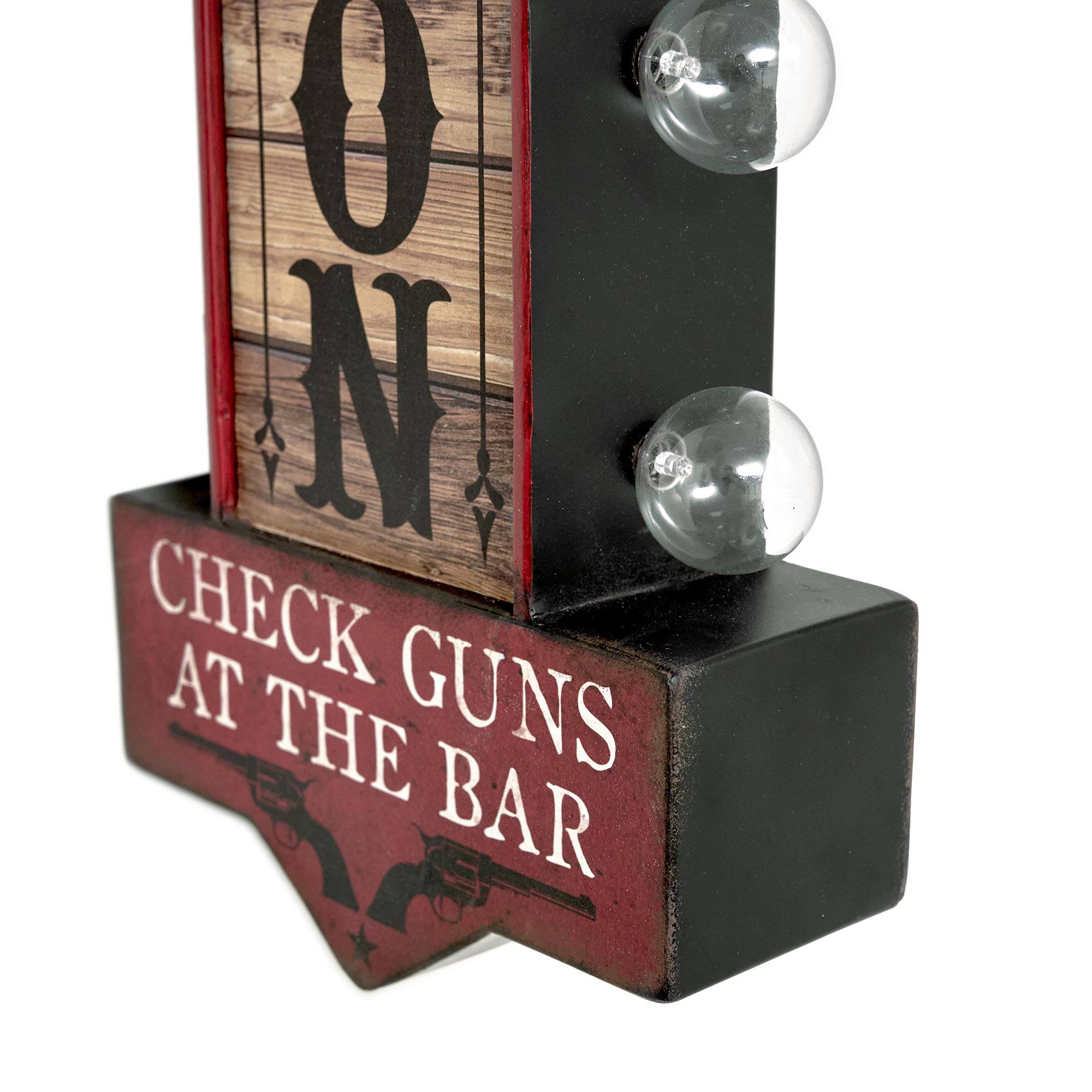 American Art Decor Old Town Metal LED Marquee Sign - 3" x 24.8"