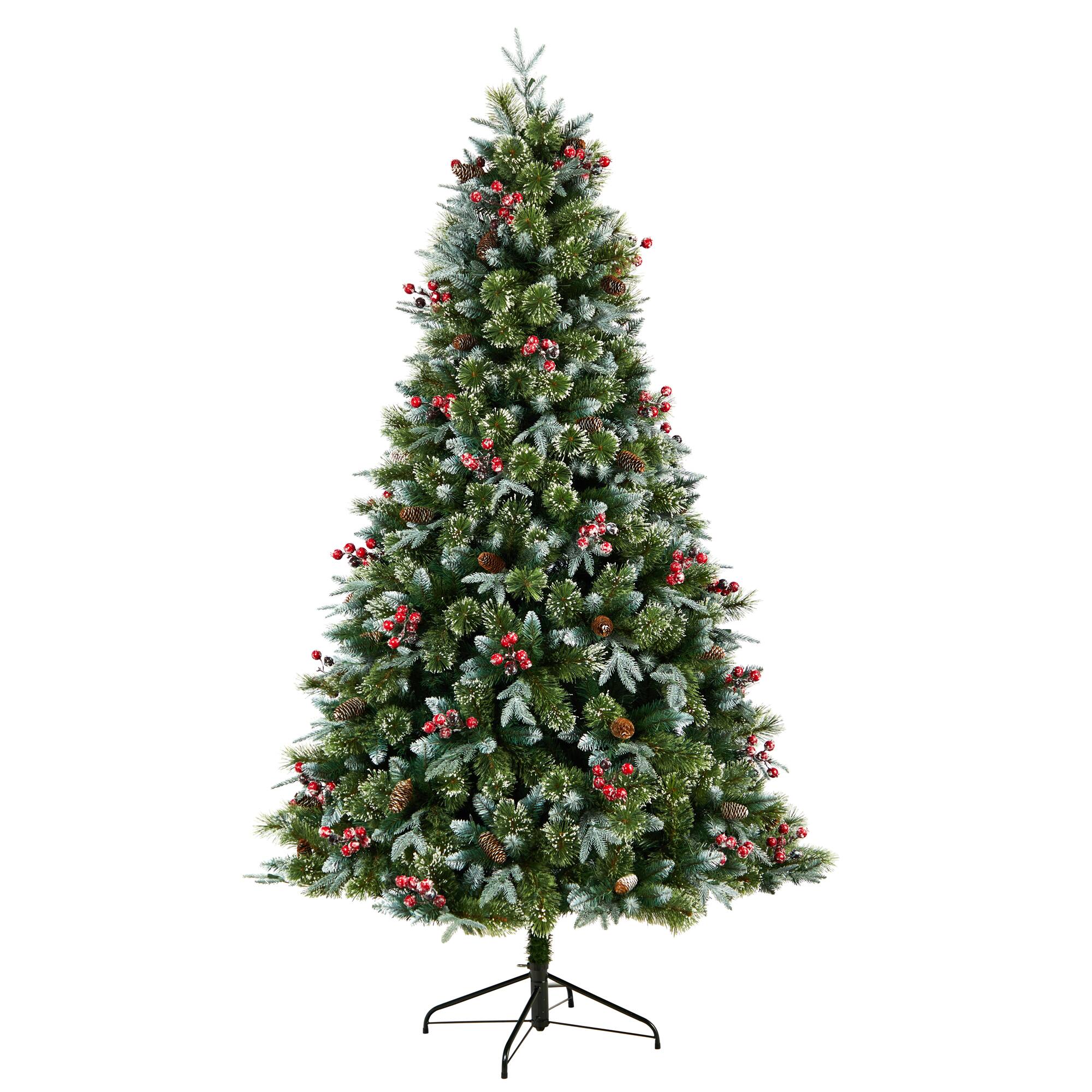 7.5ft. Pre-Lit Snow Tipped Aspen Spruce Artificial Christmas Tree, White LED Lights