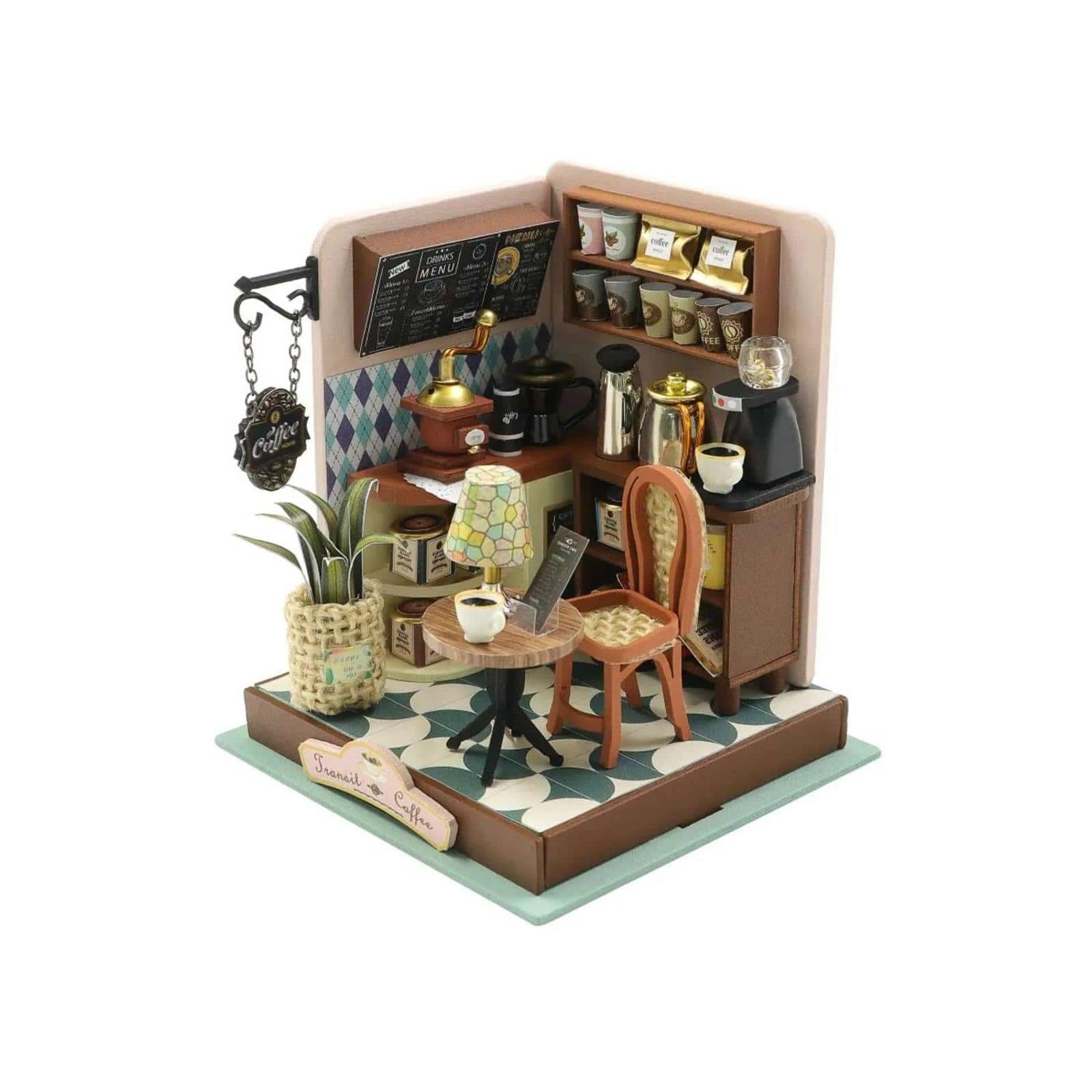 Wizardi Coffee Shop Miniature Dollhouse Roombox Kit | Michaels