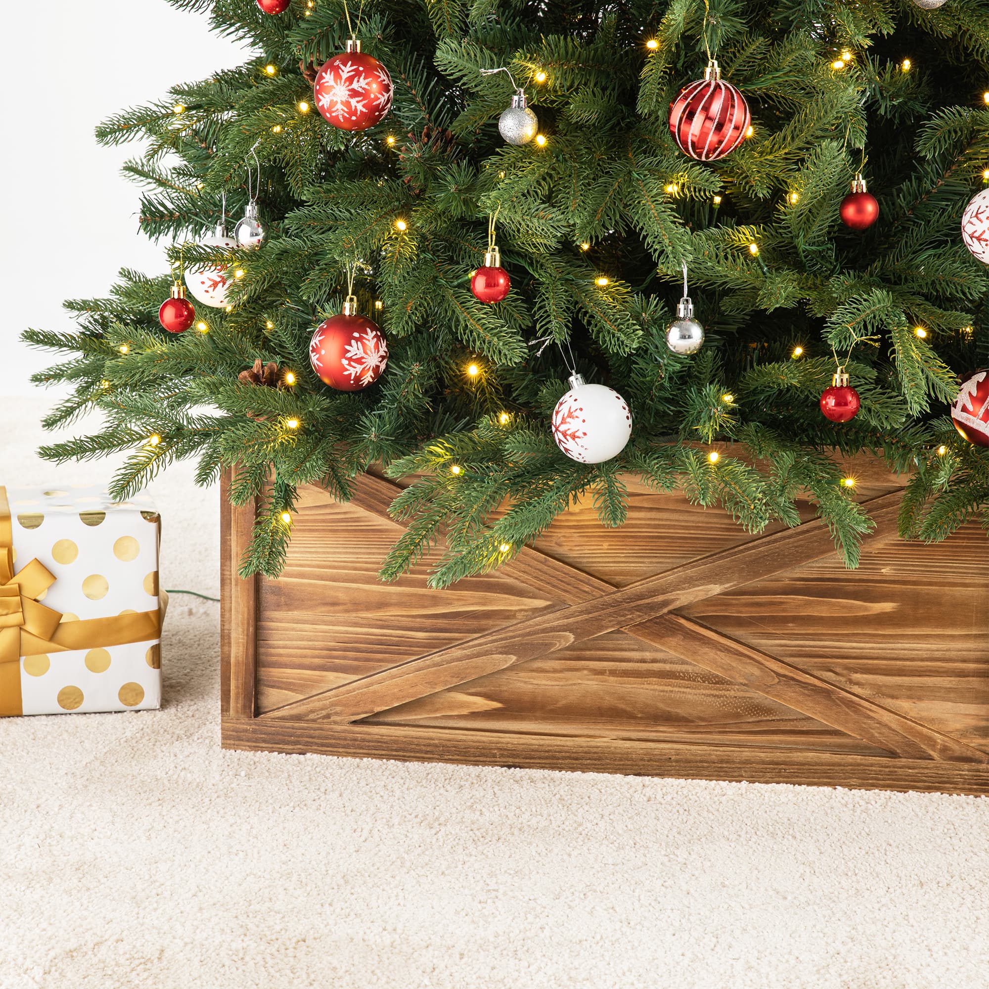 Glitzhome® 26" Natural Wooden Tree Collar