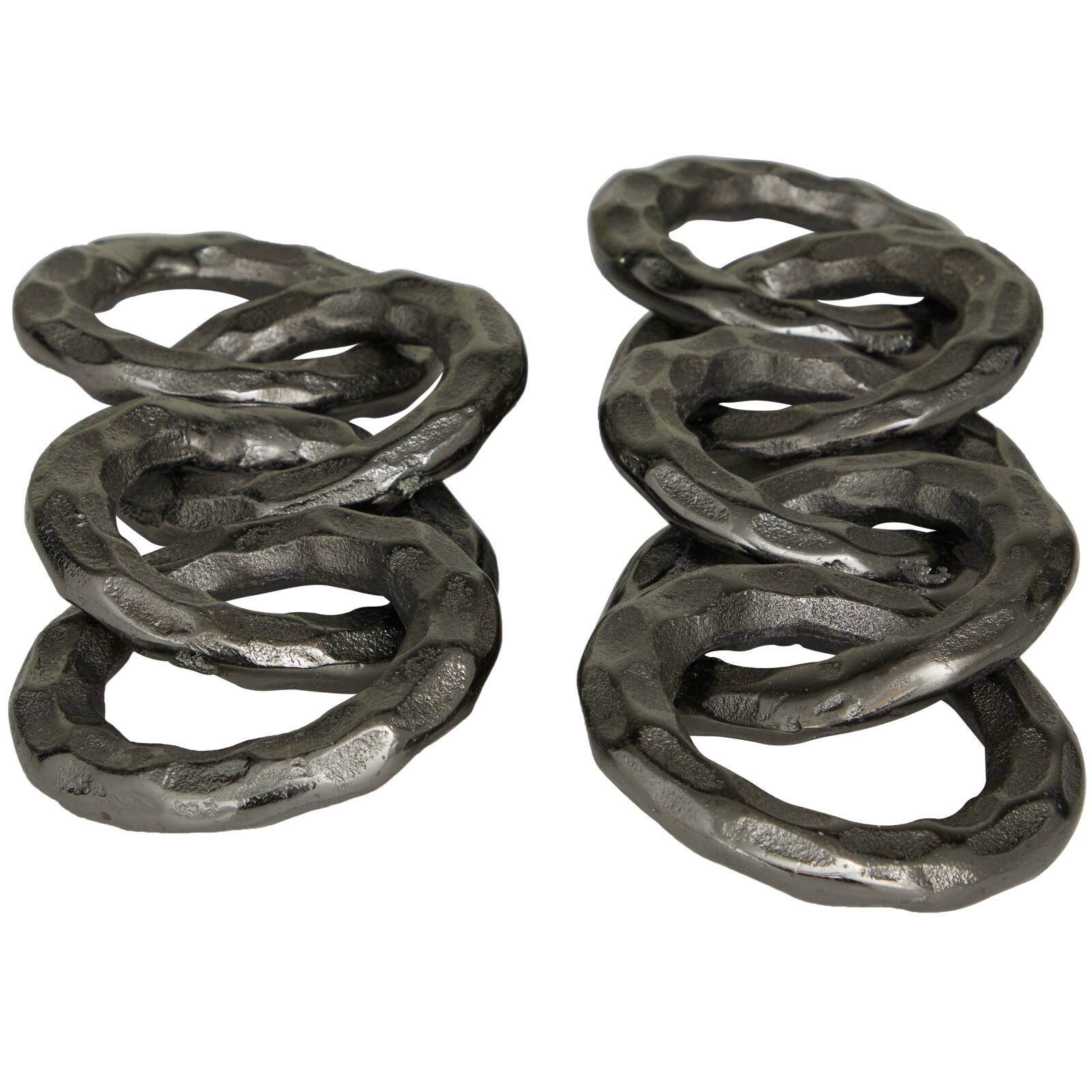 CosmoLiving by Cosmopolitan 12.8" Black Aluminum Chain Sculpture Set