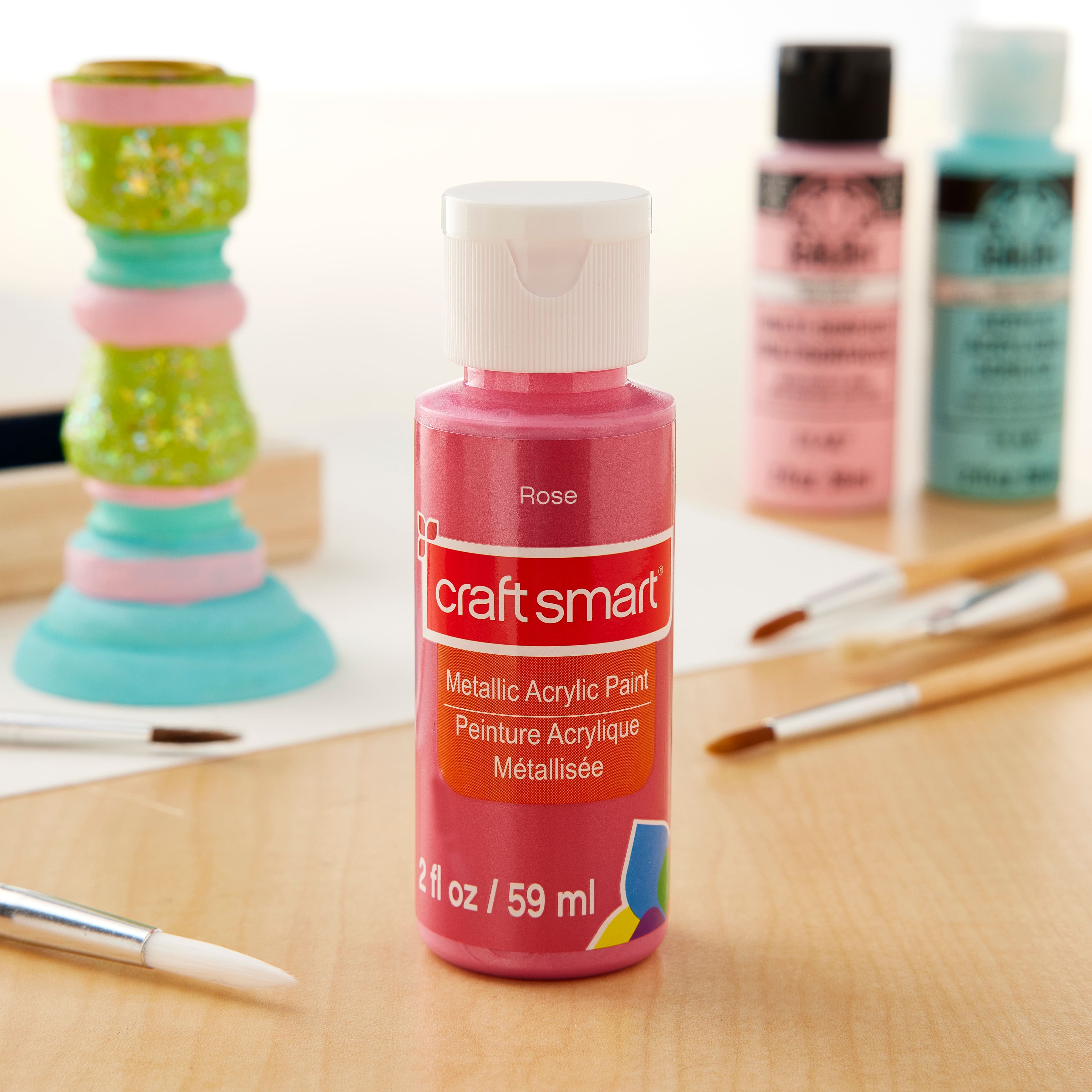 Craft Smart michaels bulk 12 pack: metallic outdoor acrylic paint by craft  smart, 2oz.