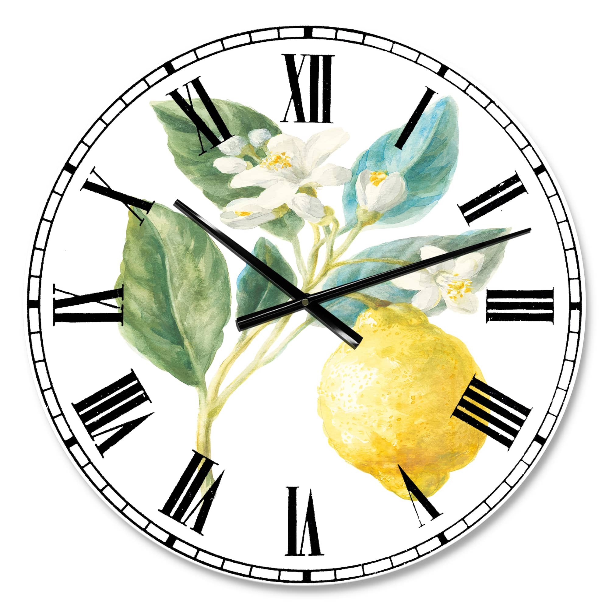 Designart &#x27;Floursack Lemon I Farmhouse Wall Clock