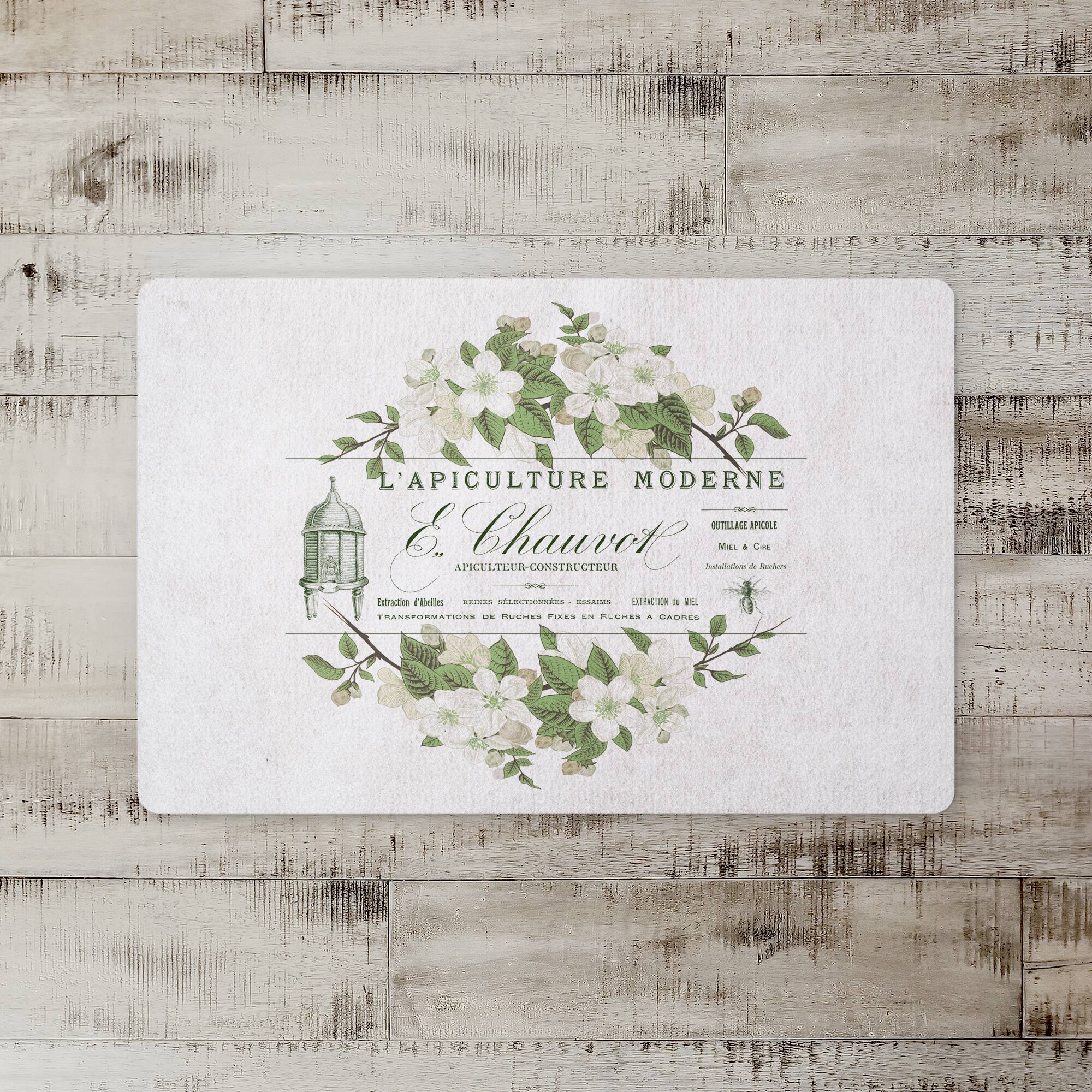 French Beekeeper Floral 27" x 18" Floor Mat