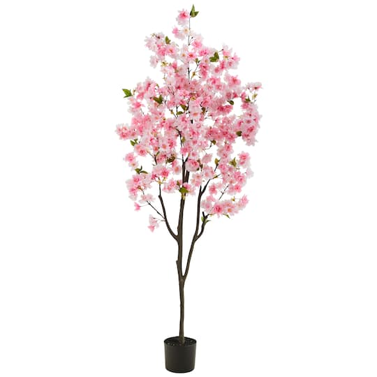 6ft. Potted Pink Cherry Blossom Artificial Tree | Michaels