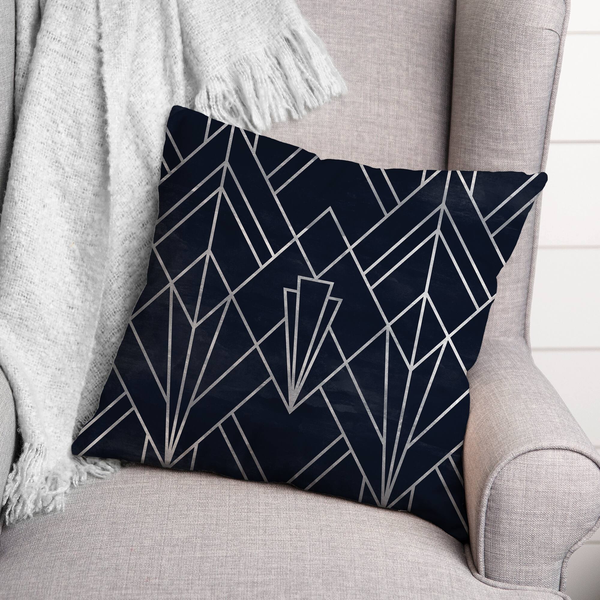 Navy White Depattern  18" x 18" Throw Pillow