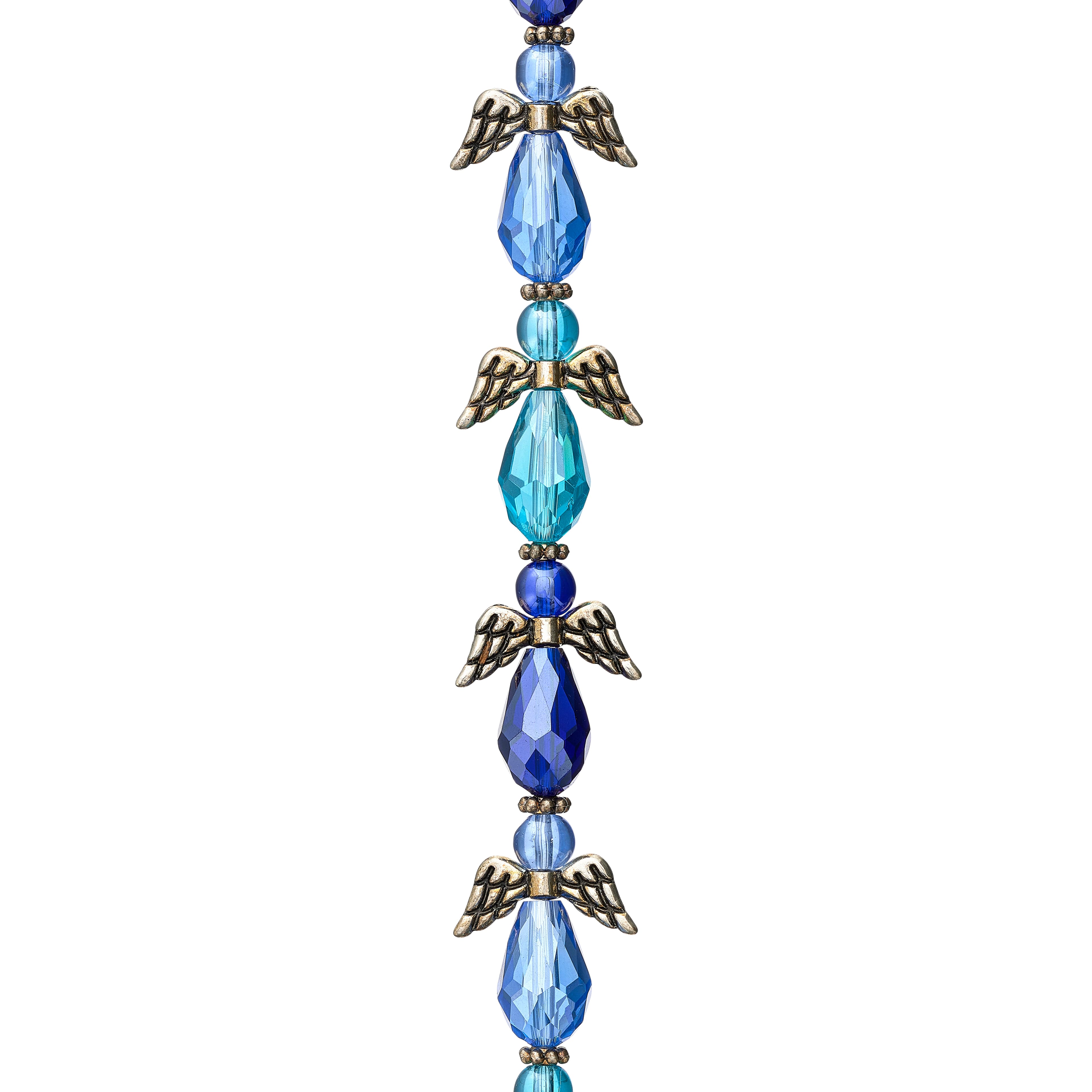 12 Pack: Aqua Mix Glass & Metal Angel Beads by Bead Landing™