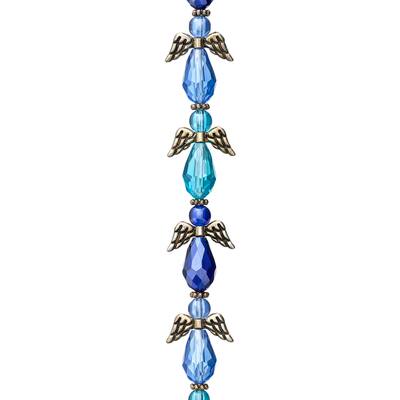 12 Pack: Aqua Mix Glass & Metal Angel Beads by Bead Landing