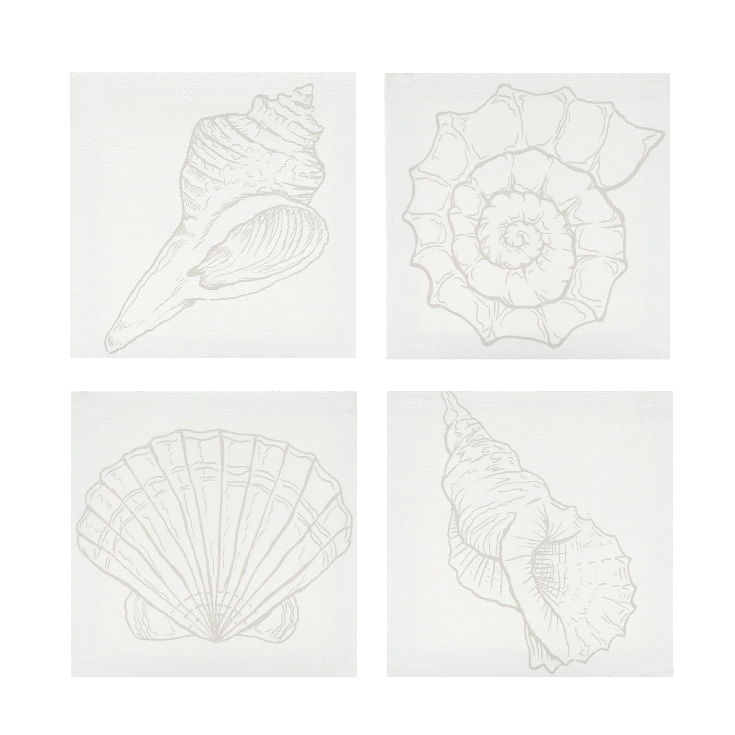 4&#x22; x 4&#x22; Seashell Canvas Painting Kit by Craft Smart&#xAE;