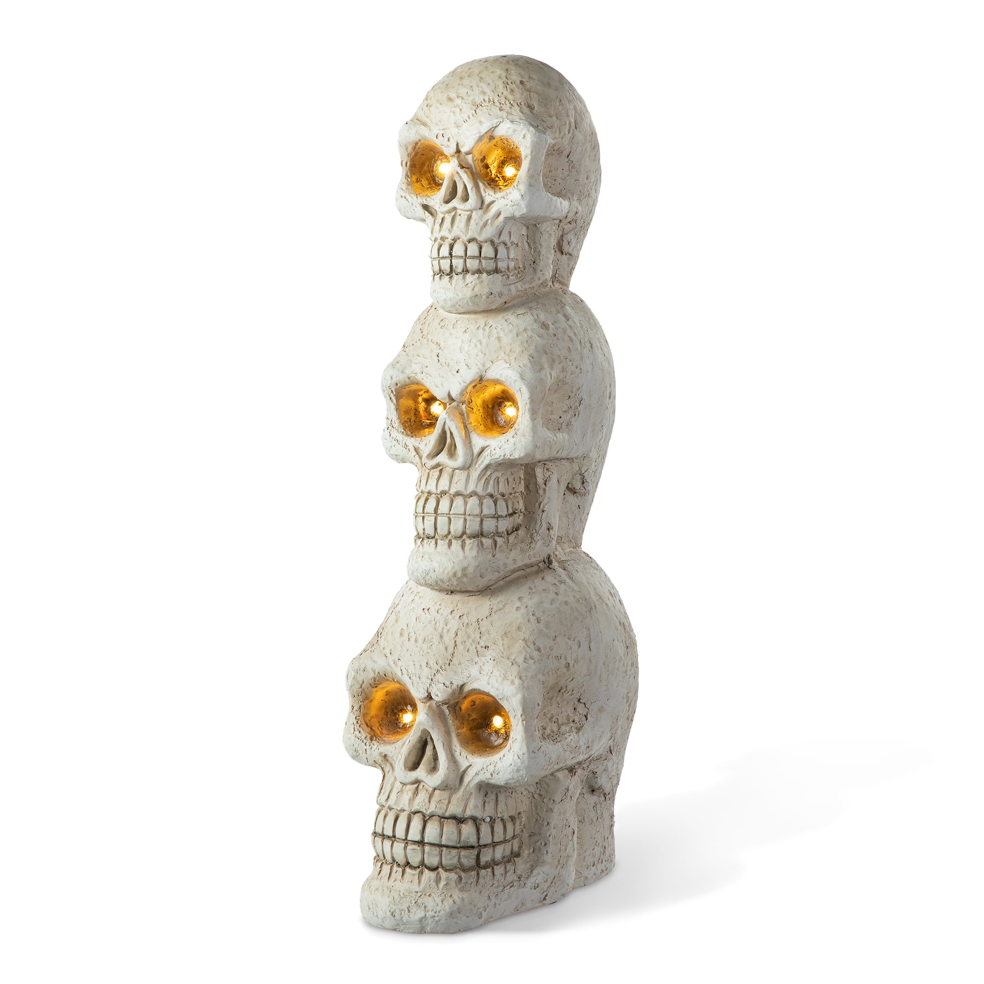 Glitzhome&#xAE; 25.5&#x22; Lighted Halloween Skull Porch D&#xE9;cor with Timer