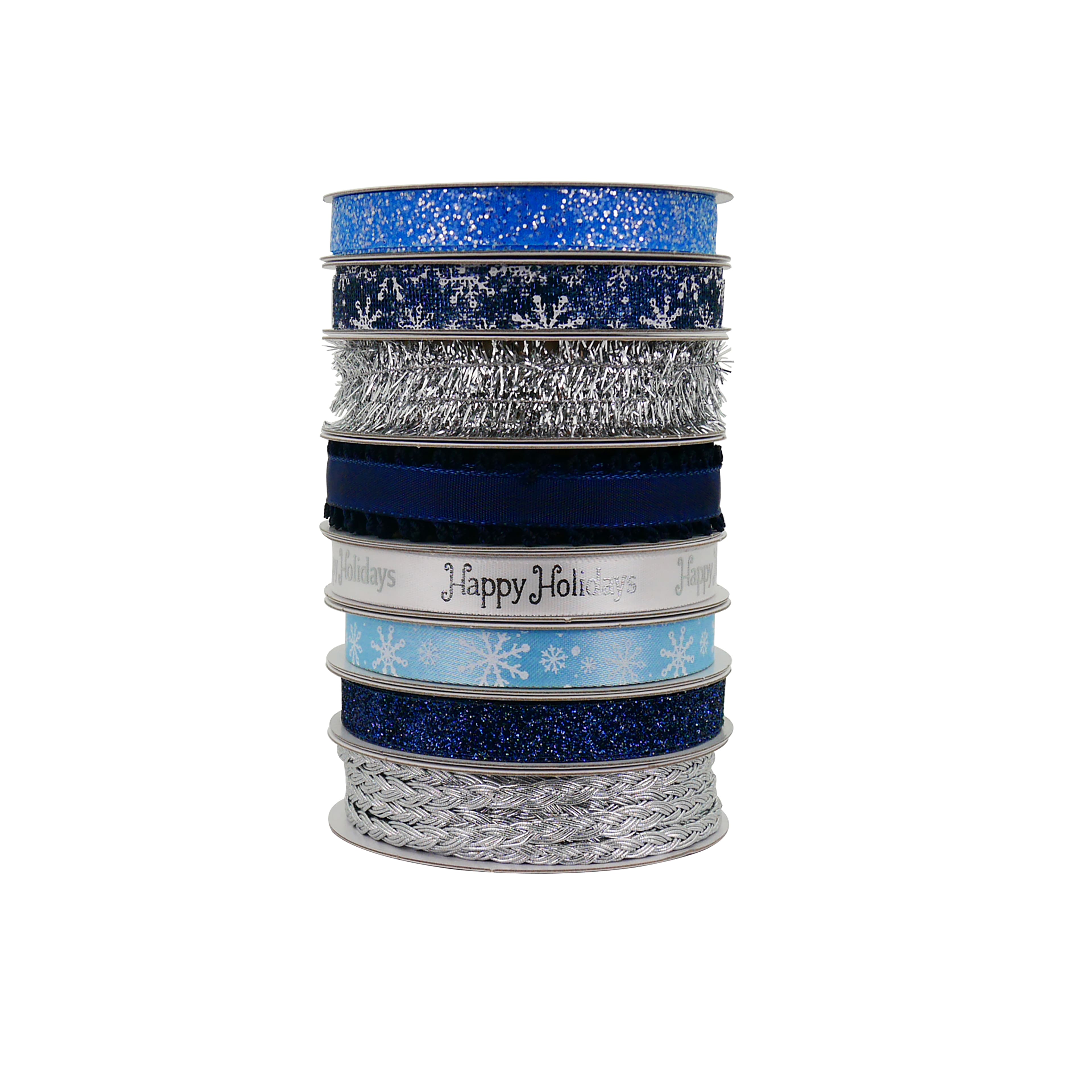 Blue &#x26; Silver Christmas Value Pack Ribbon by Celebrate It&#xAE;