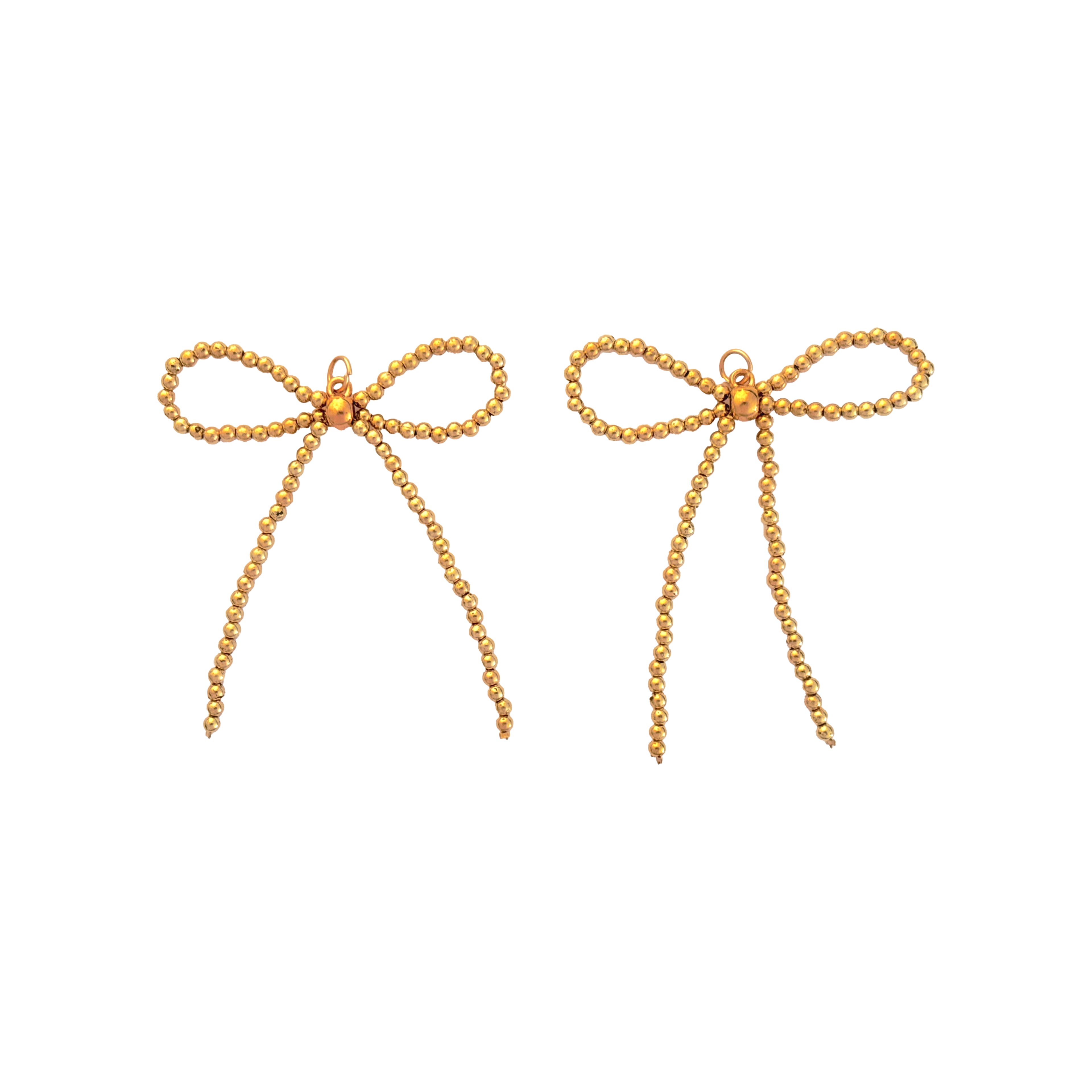 Blue Moon Studio&#x2122; Gold-Colored Beaded Bow Charms, 2ct.