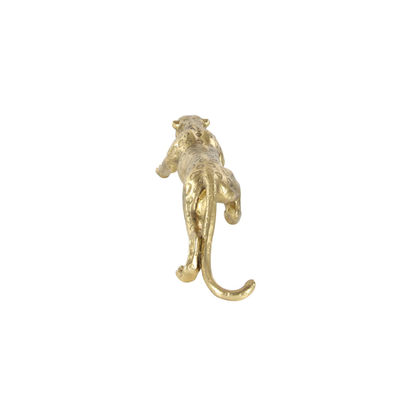 34" Gold Polystone Glam Leopard Sculpture