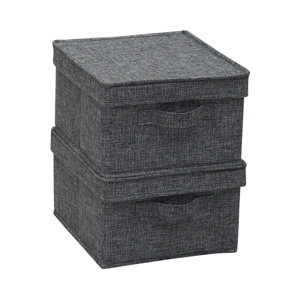 Household Essentials Fabric Storage Bin with Lid, 2ct.