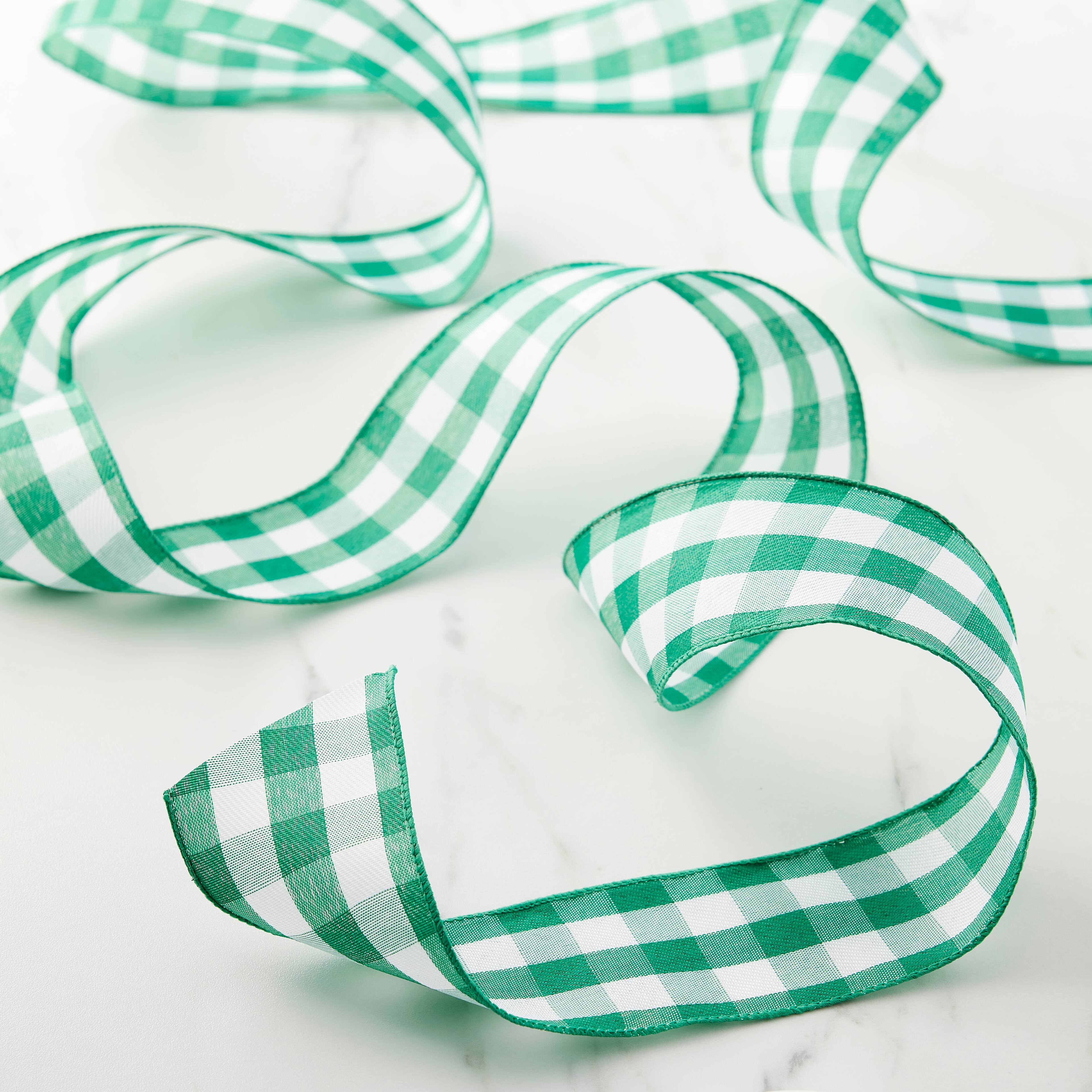2.5&#x22; x 8.3yd. Wired Gingham Ribbon by Celebrate It&#x2122; D&#xE9;cor
