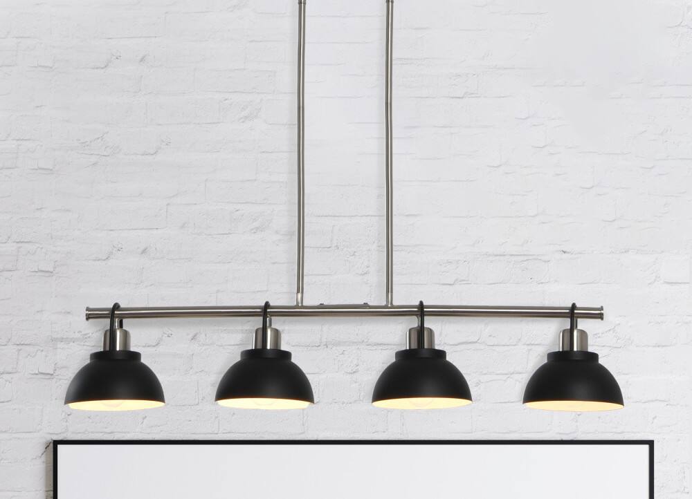 Hello Honey® Robert Stevenson Lighting Walsh Metal 4-Light Linear Chandelier with Shades