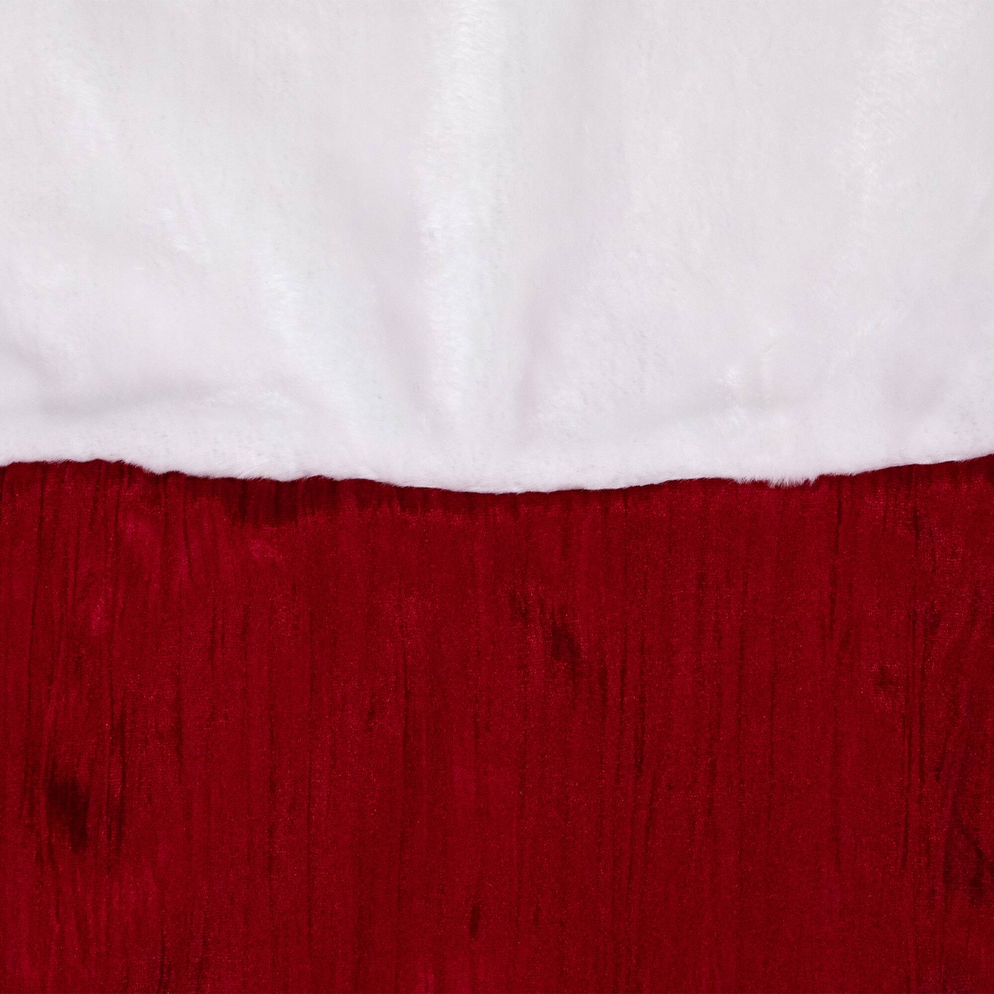 50" Red and White Jumbo Velveteen Christmas Stocking