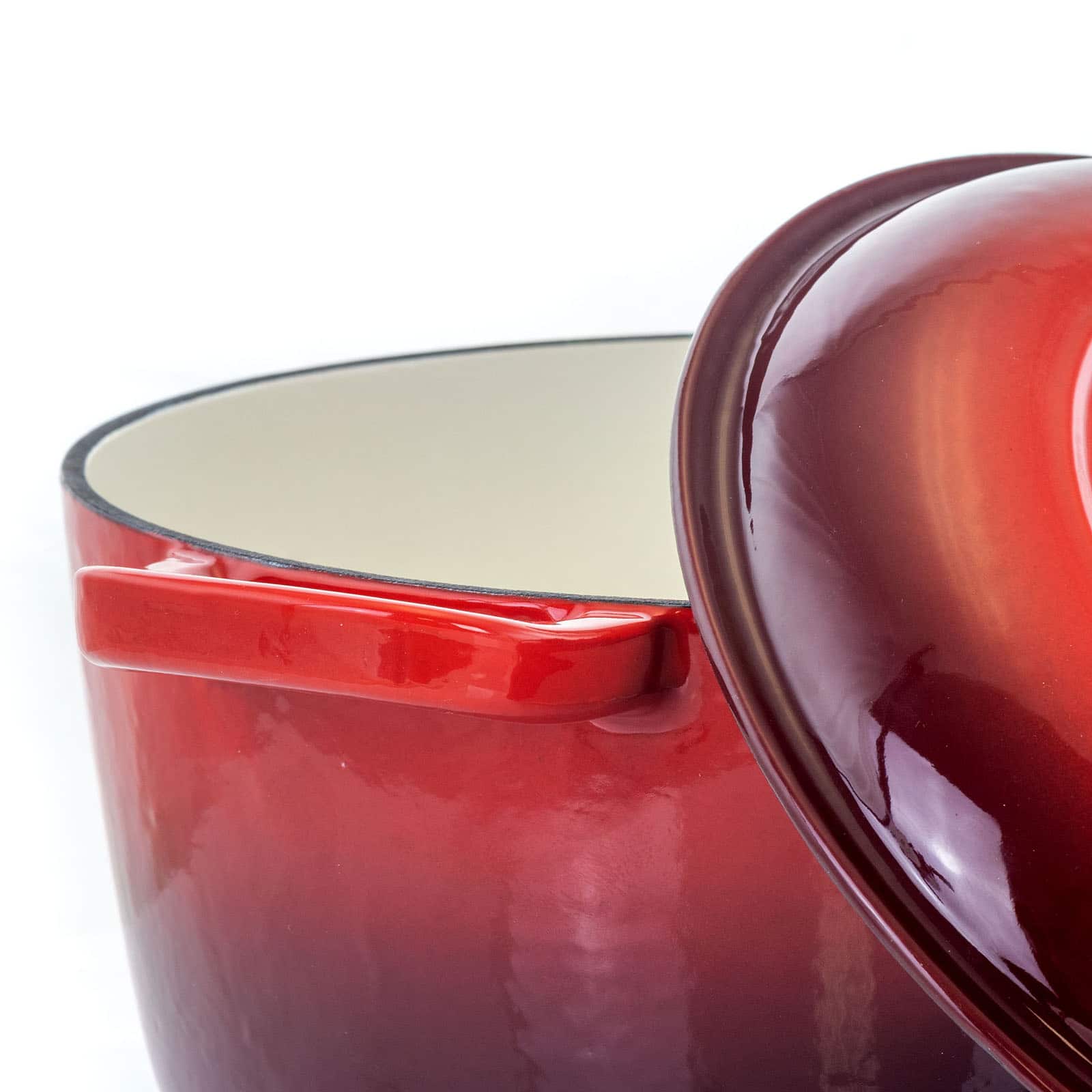 MegaChef 5qt. Red Enameled Cast Iron Casserole