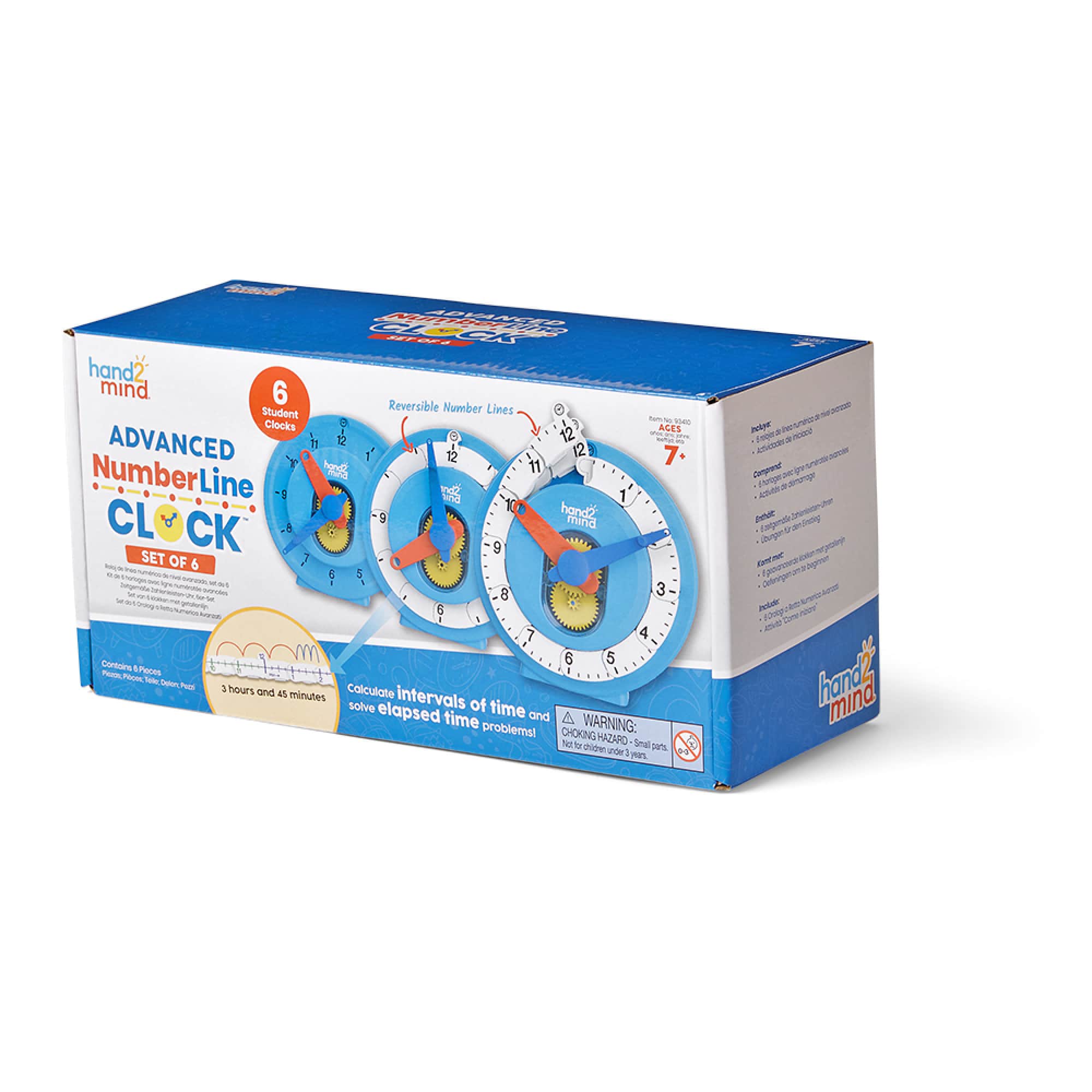 hand2mind® Advanced NumberLine Clock®, 6ct.