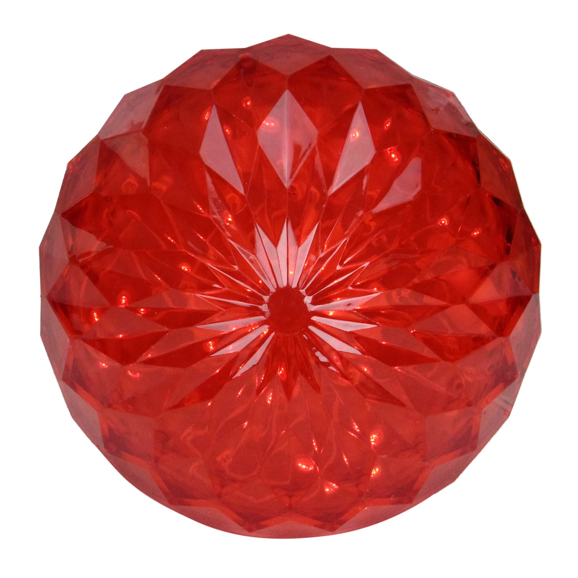 6" Red LED Hanging Crystal Sphere Ball Outdoor Decoration
