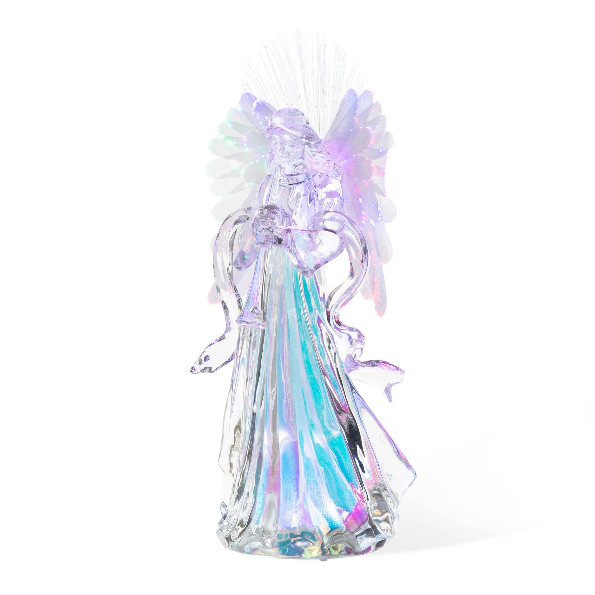 Glitzhome&#xAE; 12&#x22; Acrylic Lighted Tabletop Angel Figurine