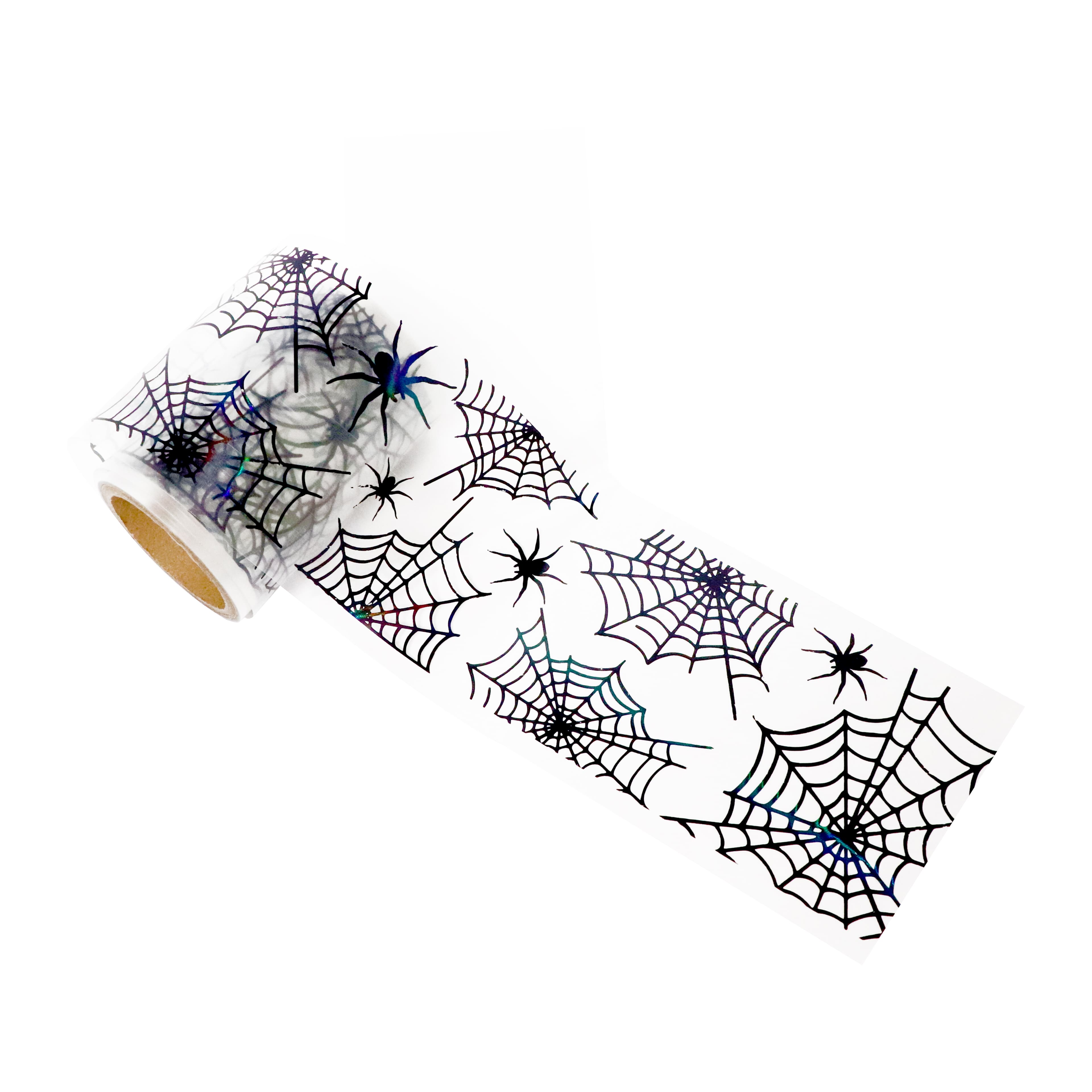 2.5&#x22; x 2.2yd. Iridescent Black Spiderweb PET Crafting Tape by Recollections&#x2122;