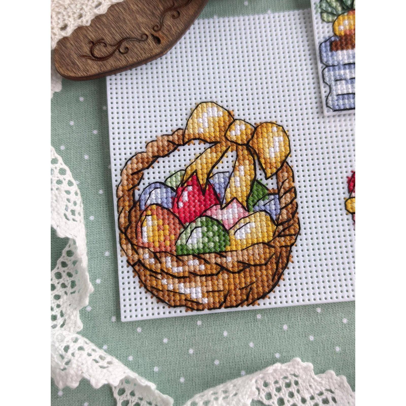 MP Studia Rabbit and Carrots. Magnets Plastic Canvas Plastic Canvas Counted Cross Stitch Kit