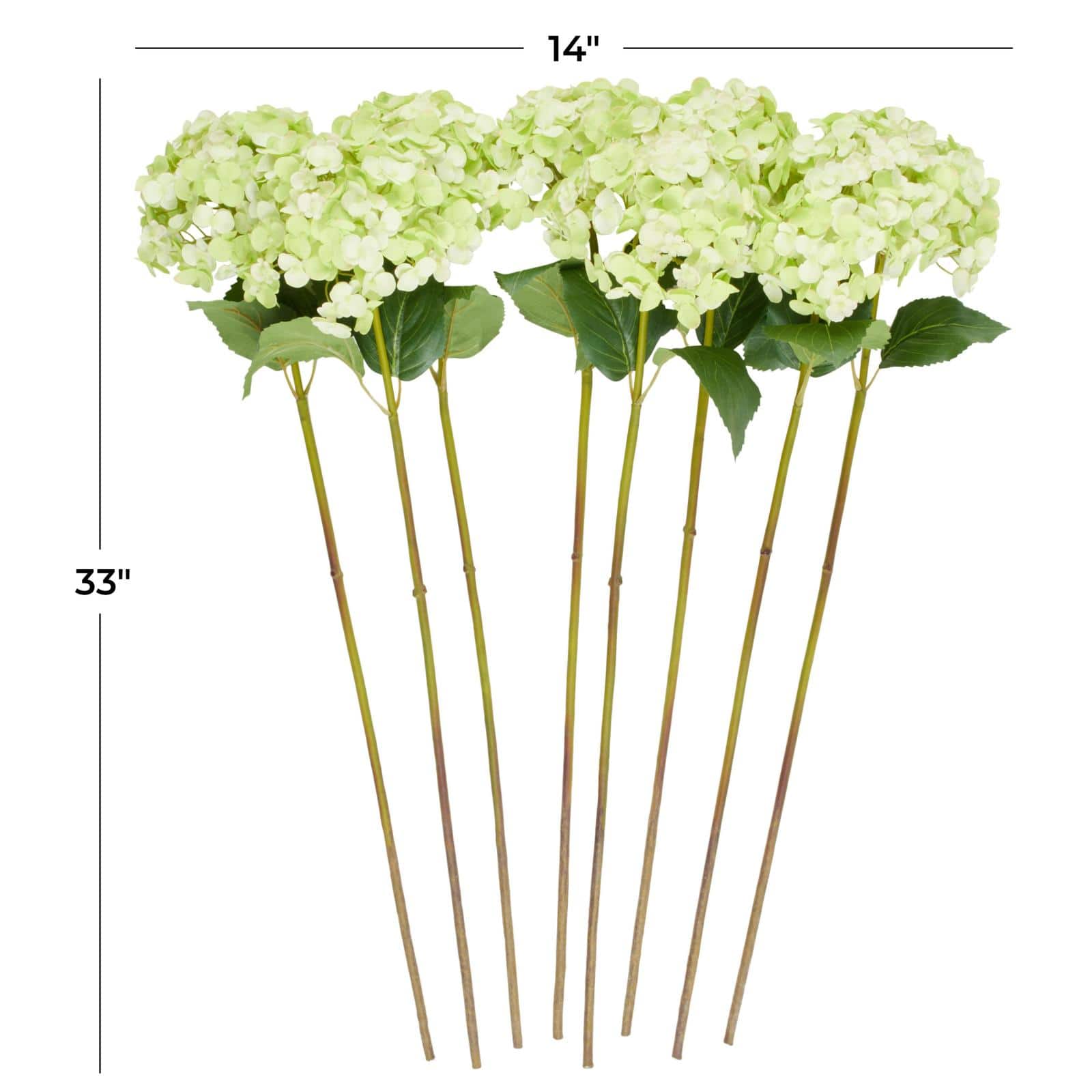 33&#x22; Green Hydrangea Artificial Flower Stem, 8ct.