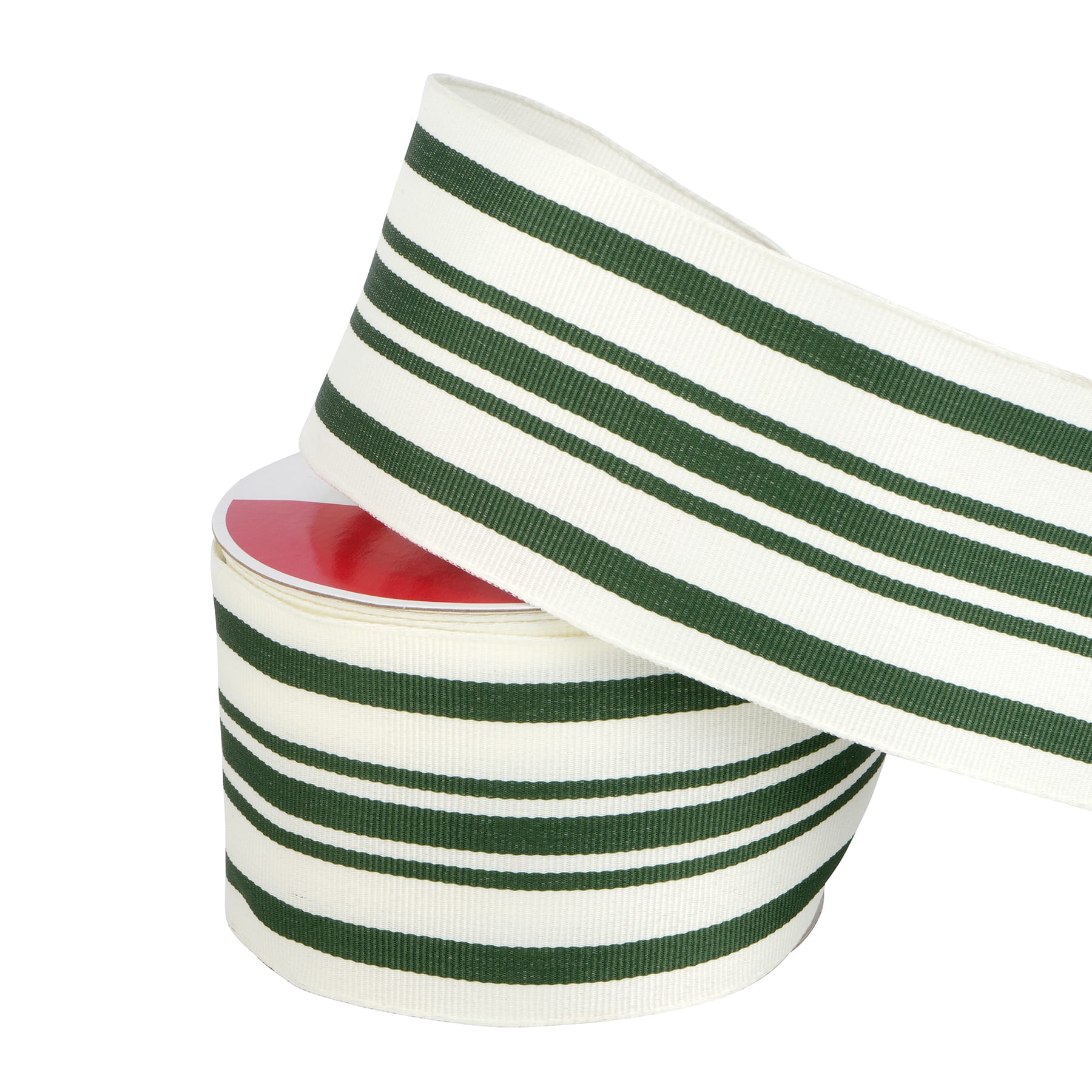 2.5&#x22; x 20ft. Green Ticking Wired Ribbon by Celebrate It&#xAE;