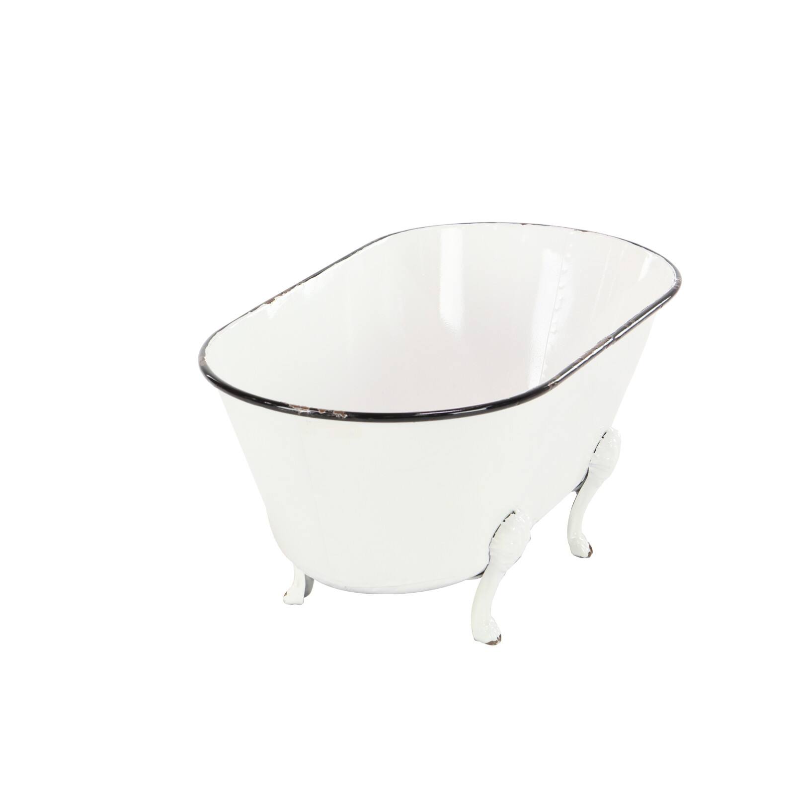 20&#x22; White Metal Farmhouse Planter
