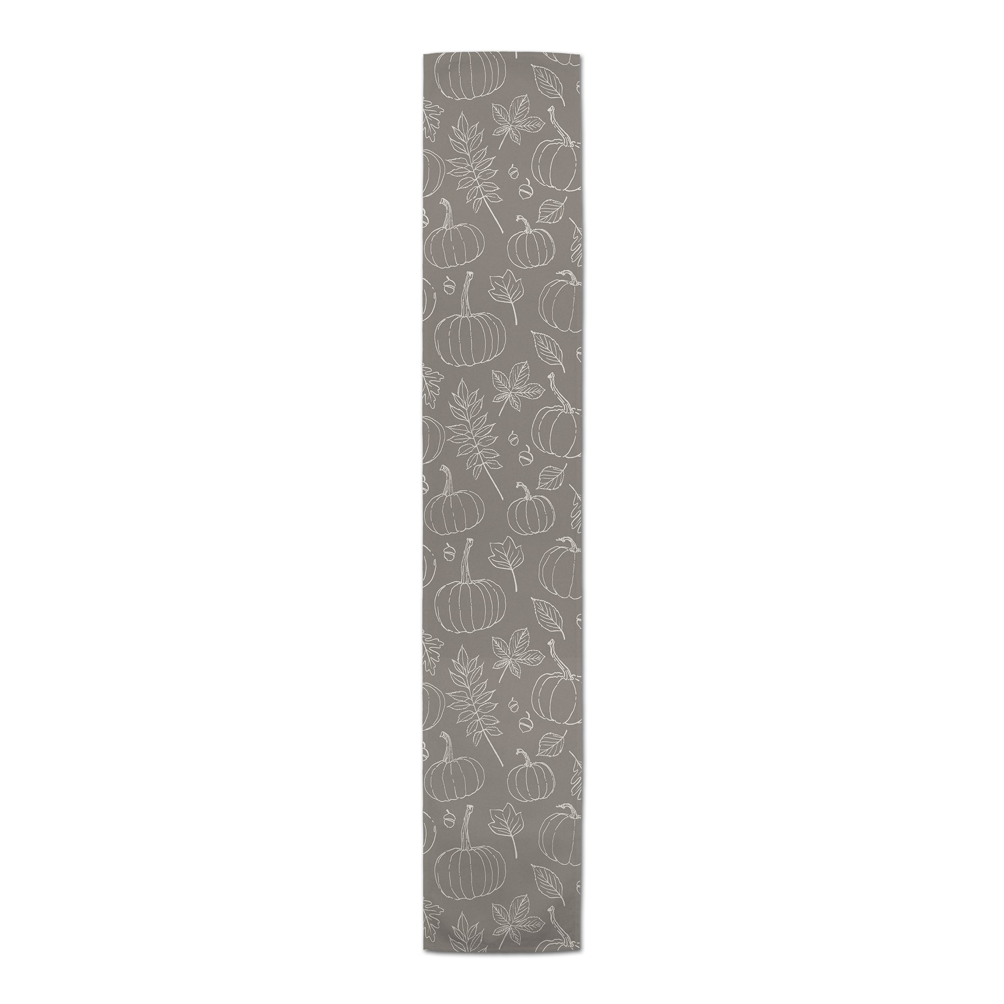 90&#x22; Gray Fall Pattern Cotton Twill Runner