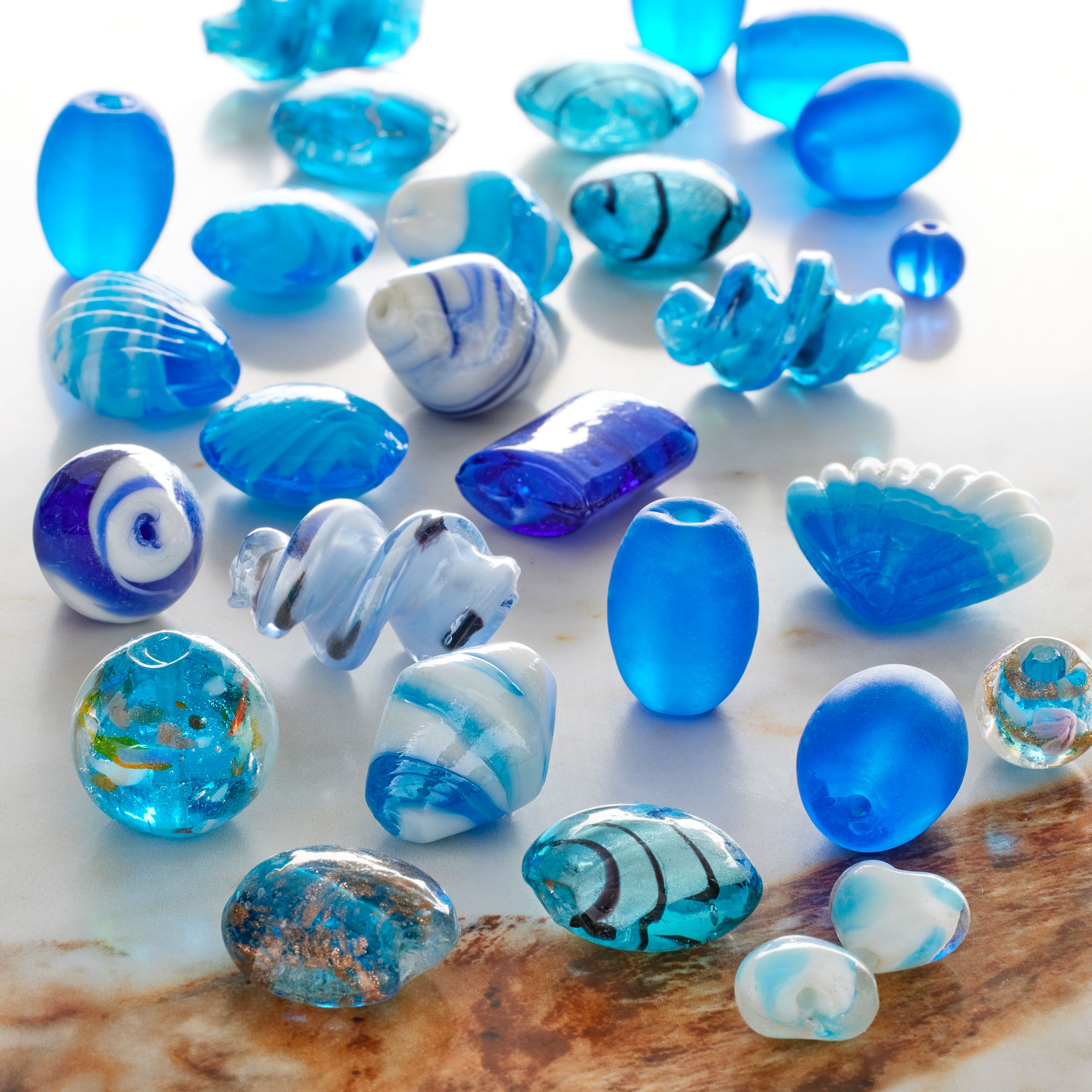 12 Pack: Turquoise Mixed Lampwork Glass Craft Beads by Bead Landing&#x2122;