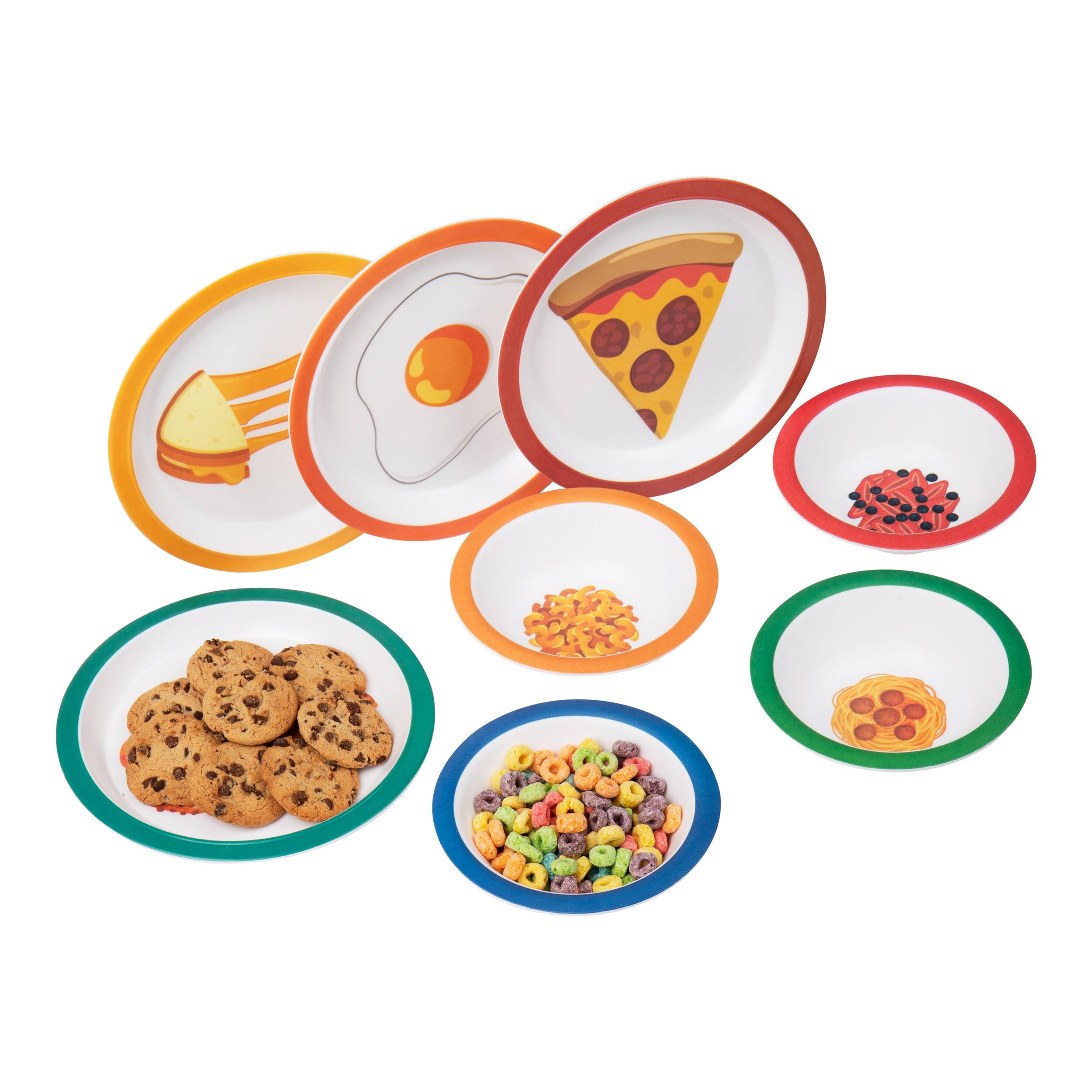 Mind Reader Bon Appetit Collection Kids Multicolor Melamine Plate &#x26; Bowl Set